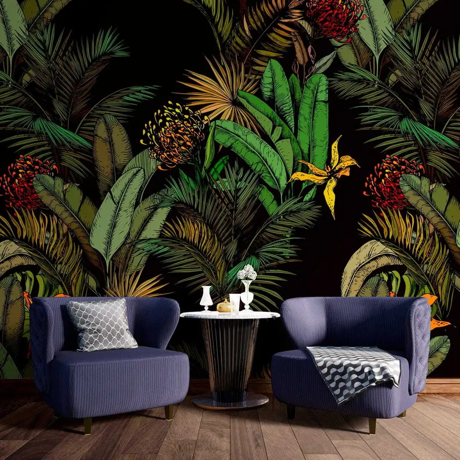 murales de pared Follaje verde selva u79699