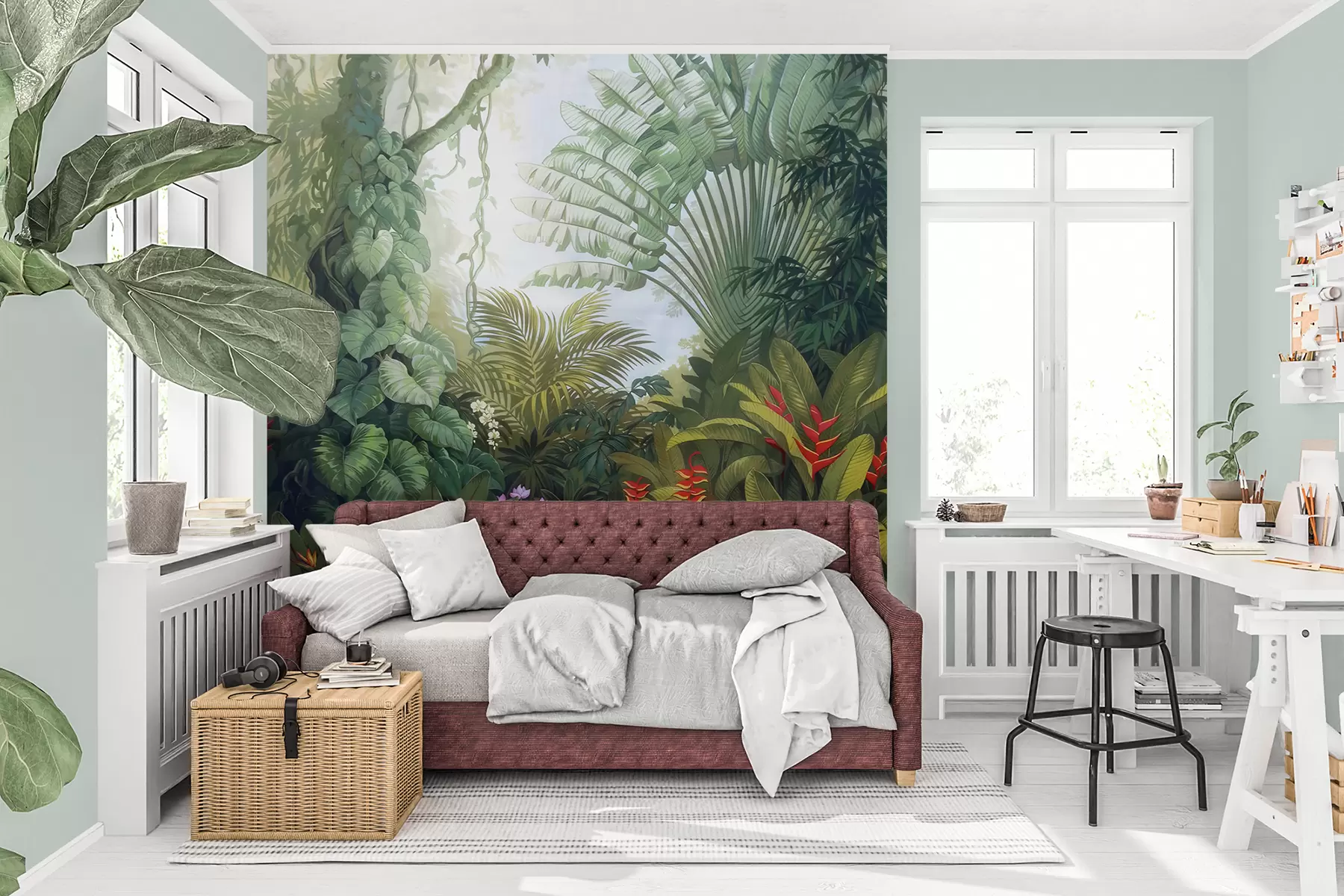 murales de pared Bosque tropical brillante u02708