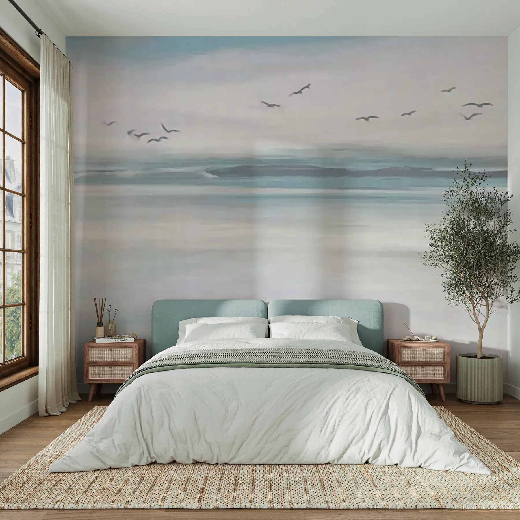 murales de pared Gaviotas sobre el mar u05695