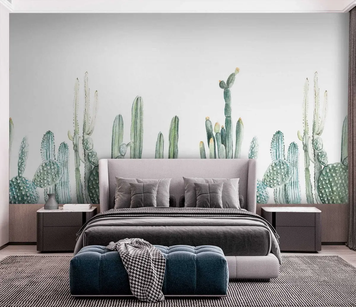 murales de pared Cactus de acuarela u07240