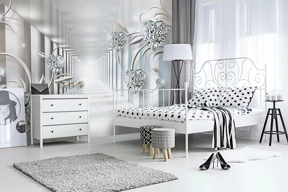 murales de pared Corazones de diamantes en el túnel u07513