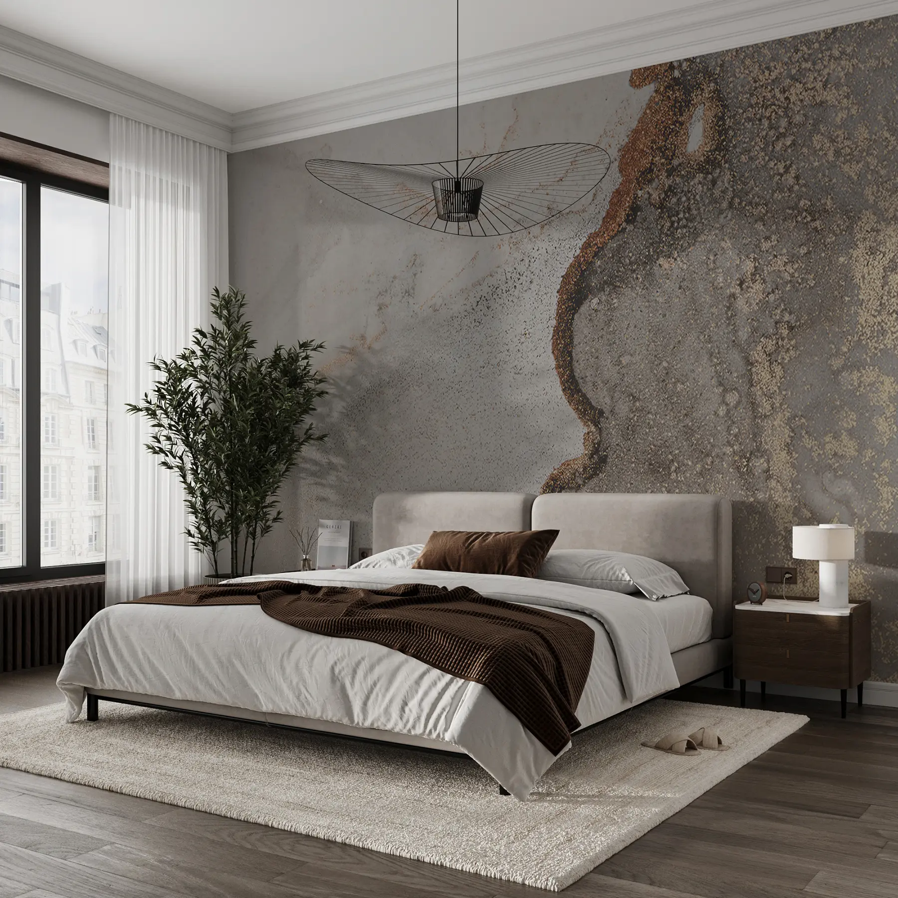 murales de pared Líquido gris u08653