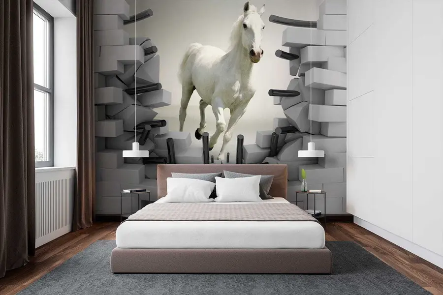 murales de pared Caballo y ladrillos u14352