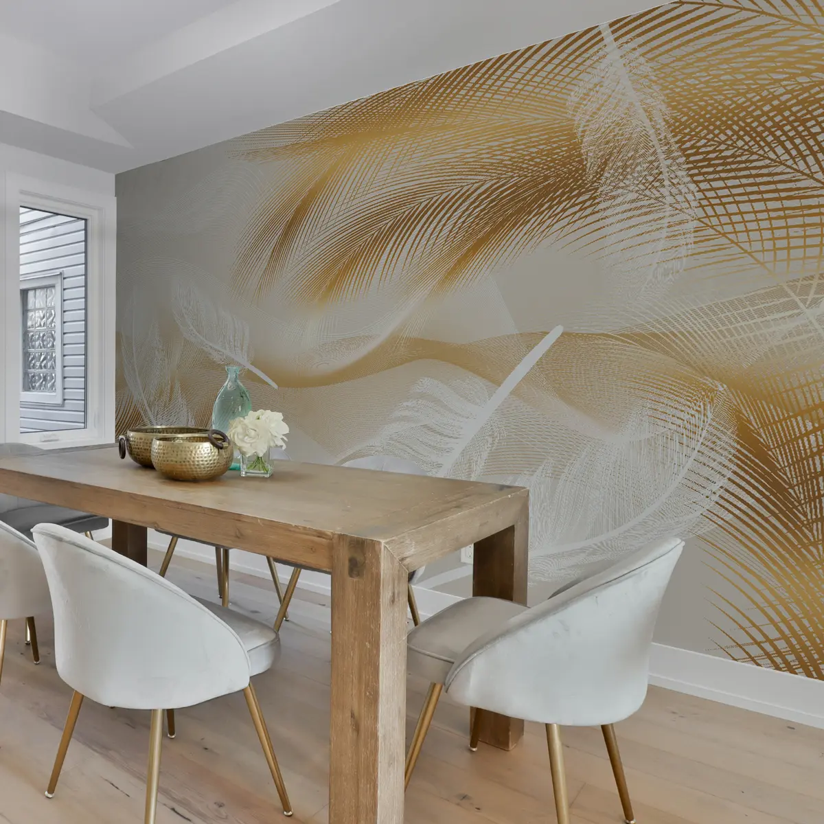 murales de pared Plumas crema u15570