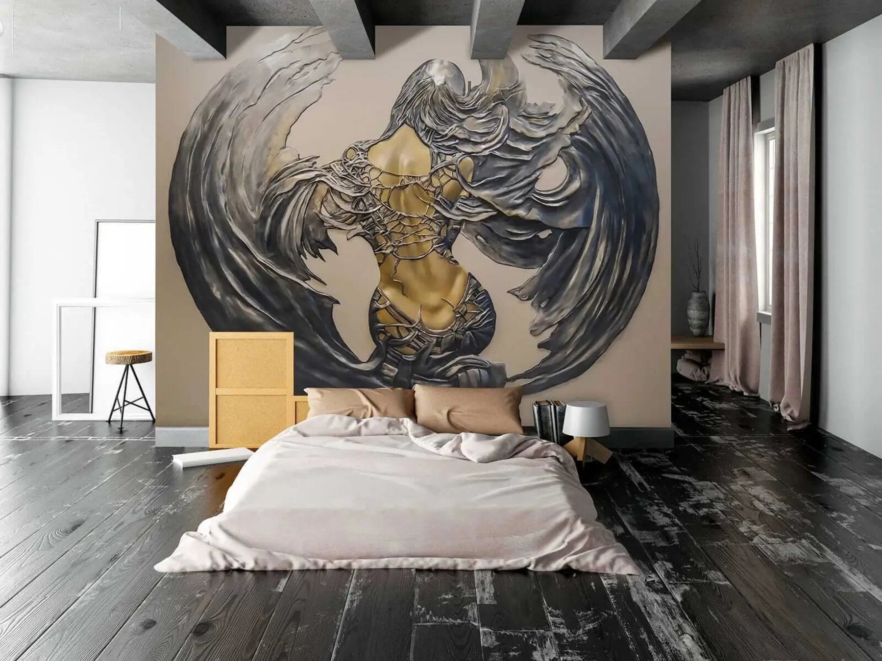 murales de pared Espalda alada de un ángel caído u24303