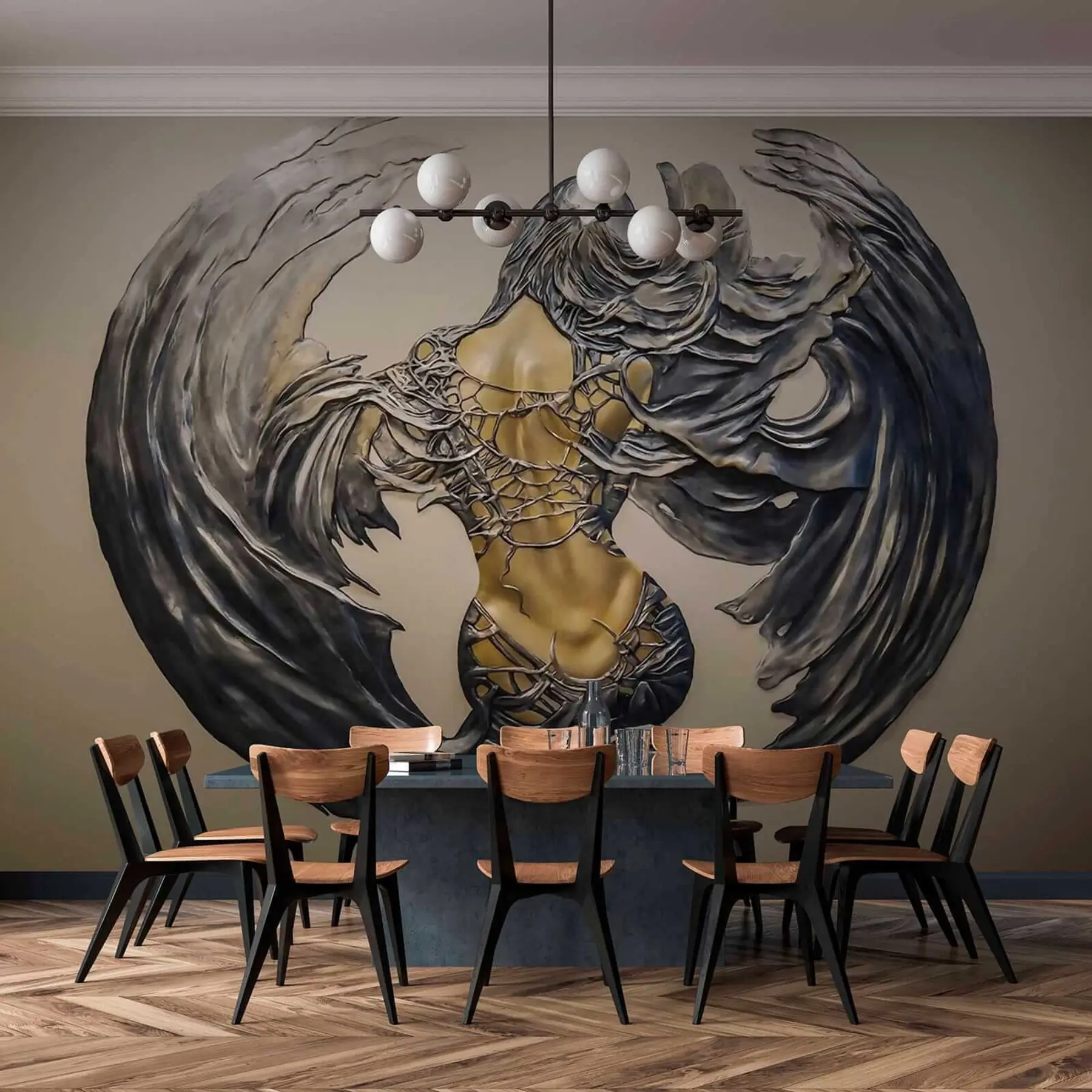 murales de pared Espalda alada de un ángel caído u24303