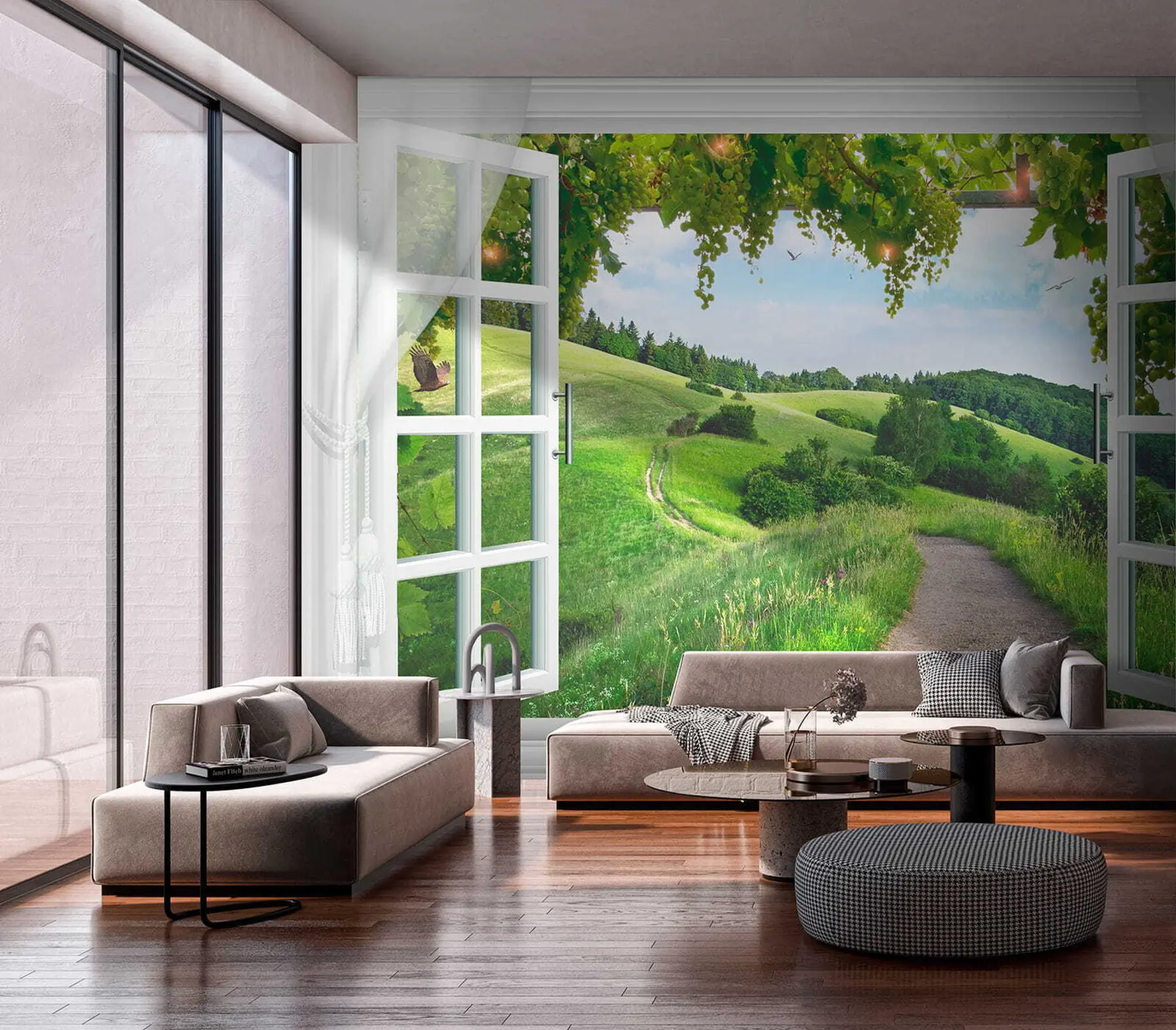 murales de pared Vista desde la ventana al claro u28196