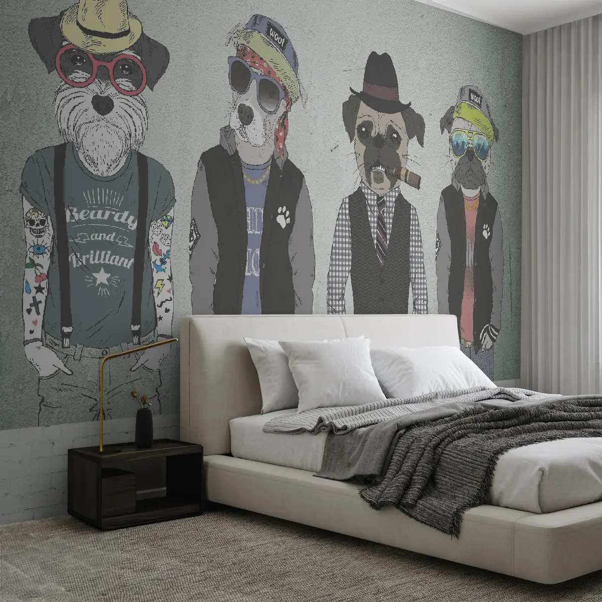 murales de pared Perros con estilo u28592