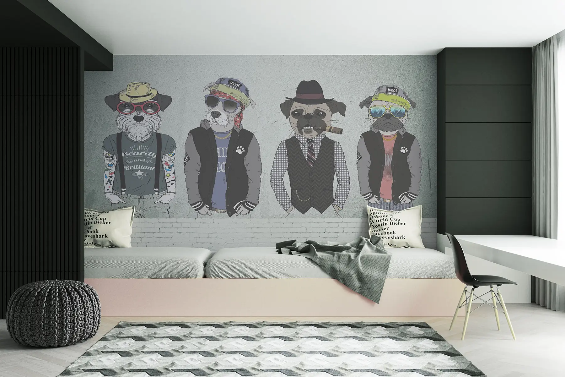 murales de pared Perros con estilo u28592