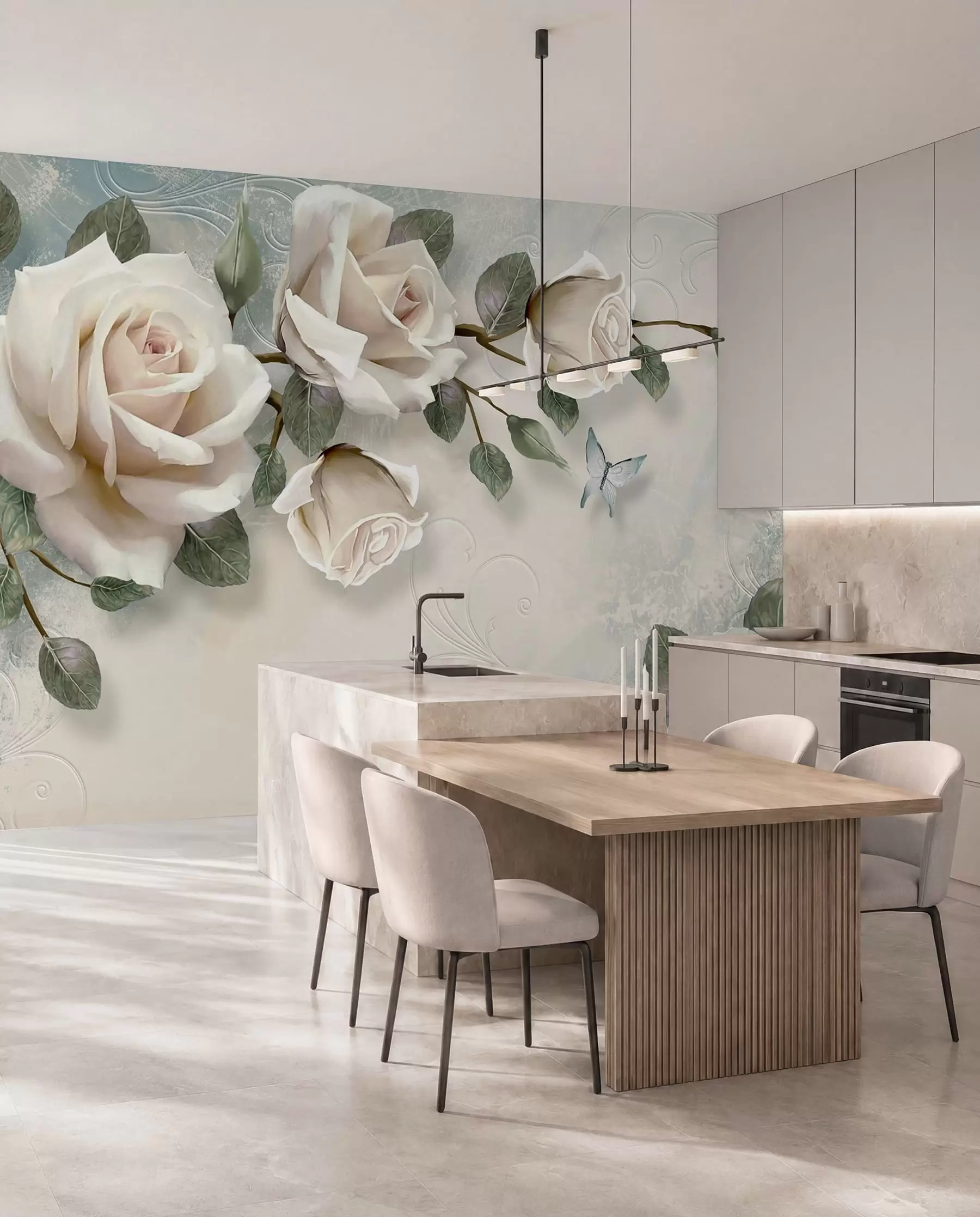 murales de pared Rosas crema u31353