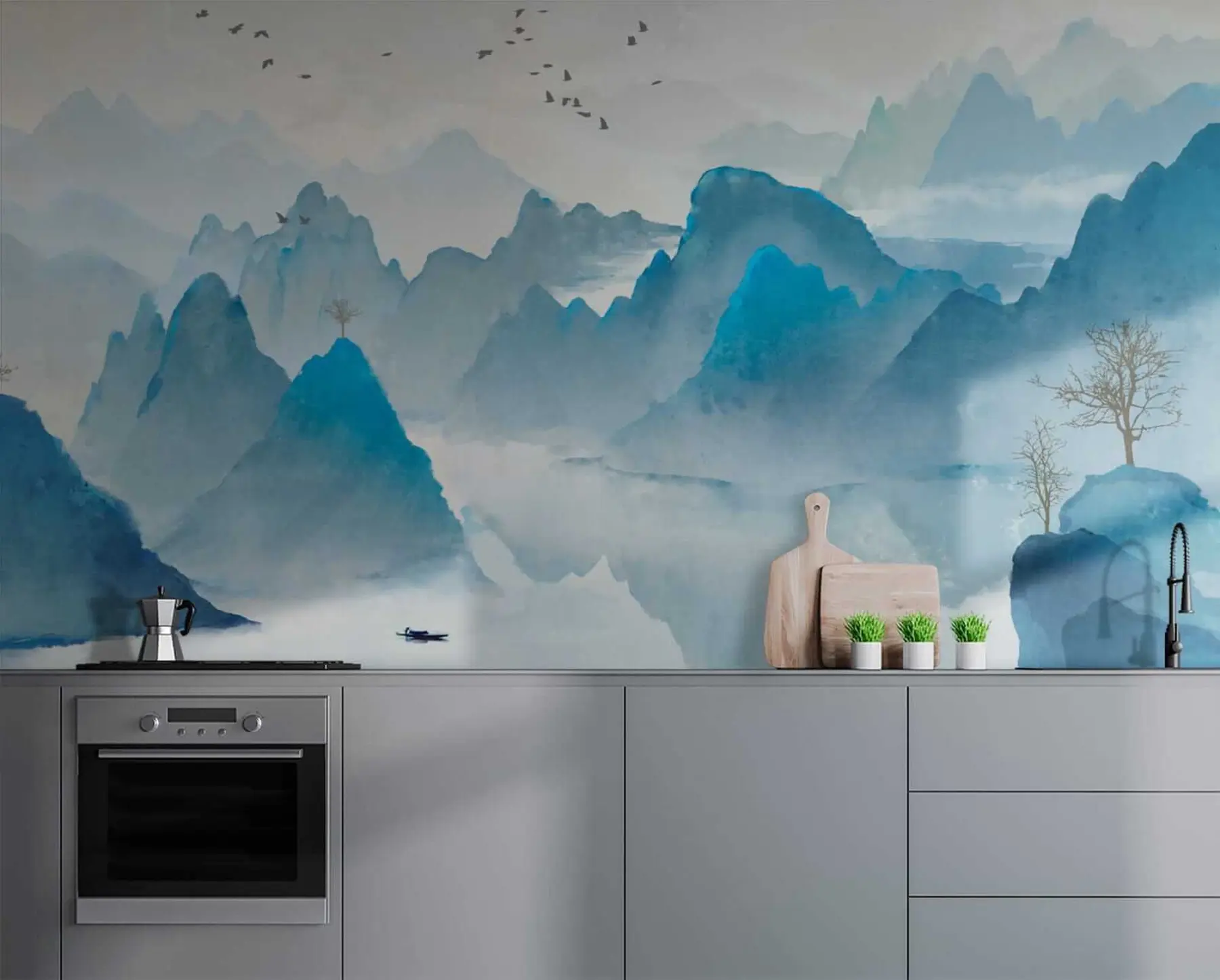 murales de pared Montañas Azules u32523