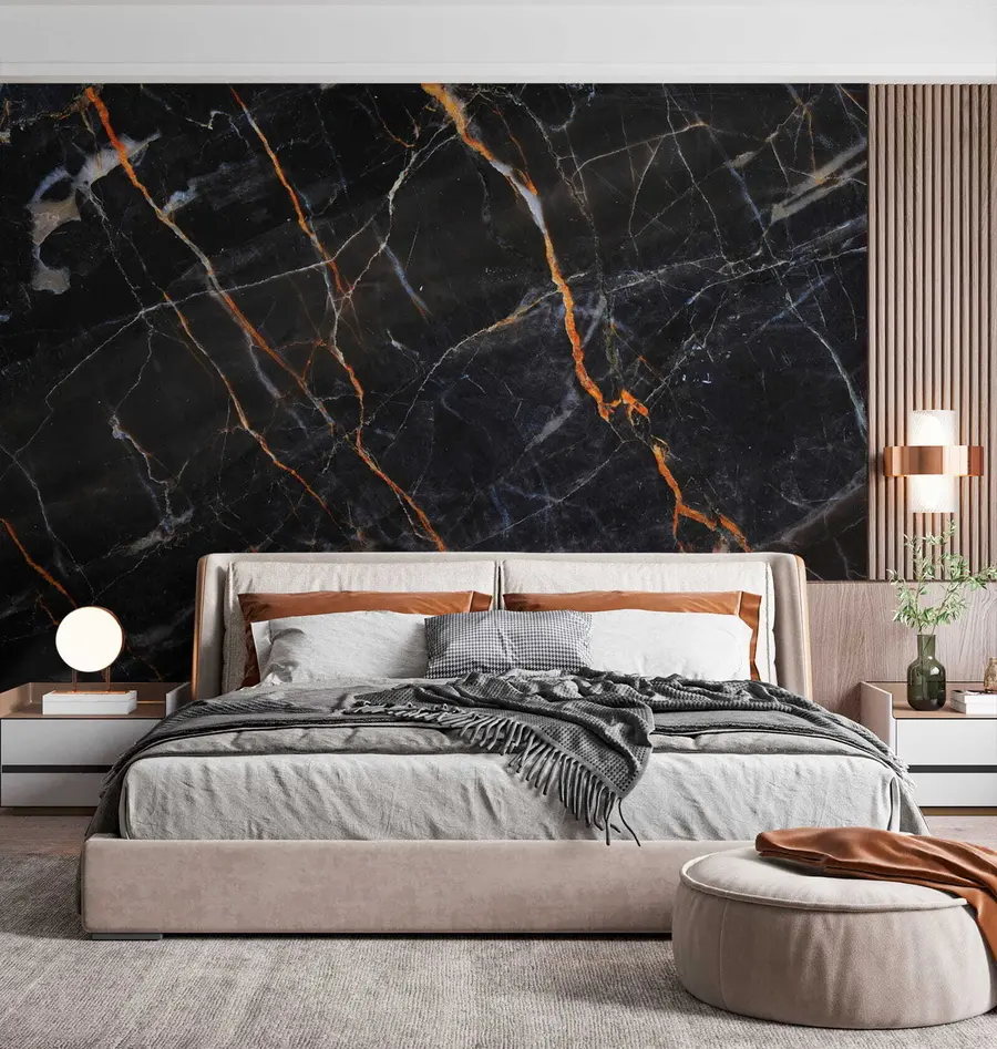 murales de pared Mármol clásico negro u37463