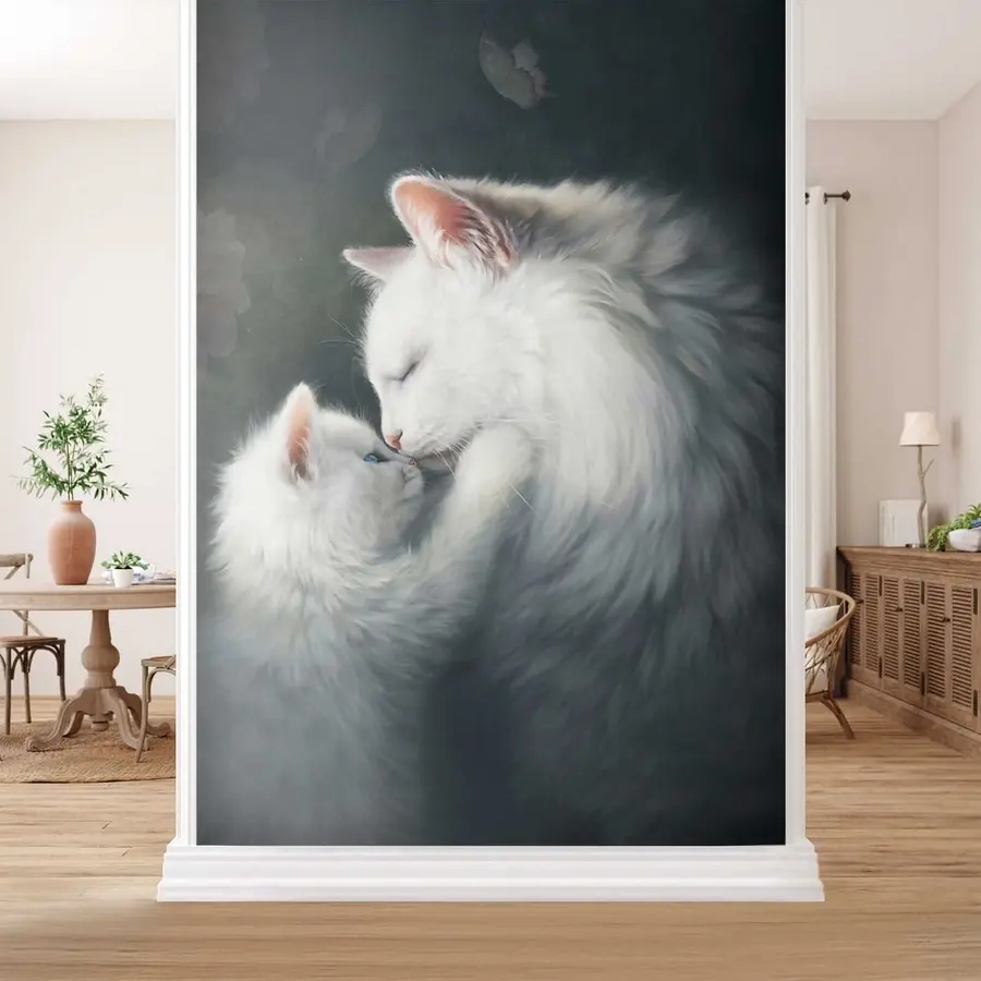 murales de pared Mamá gata y su gatito u38551