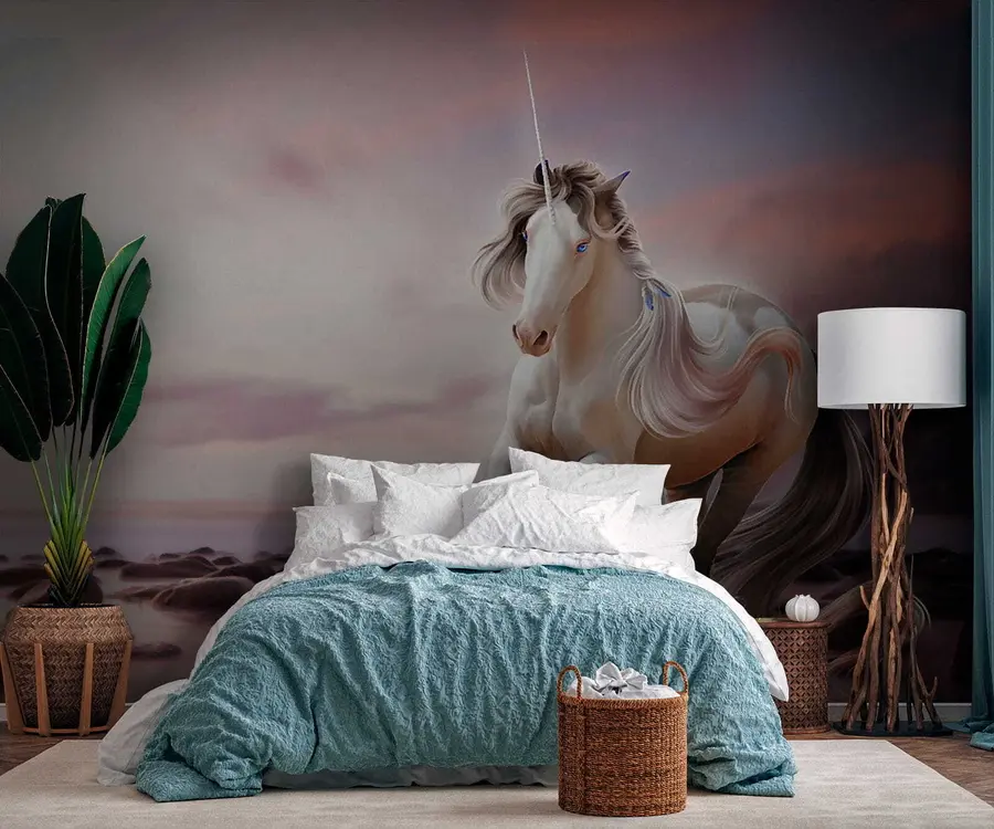 murales de pared Unicornio al atardecer u38651