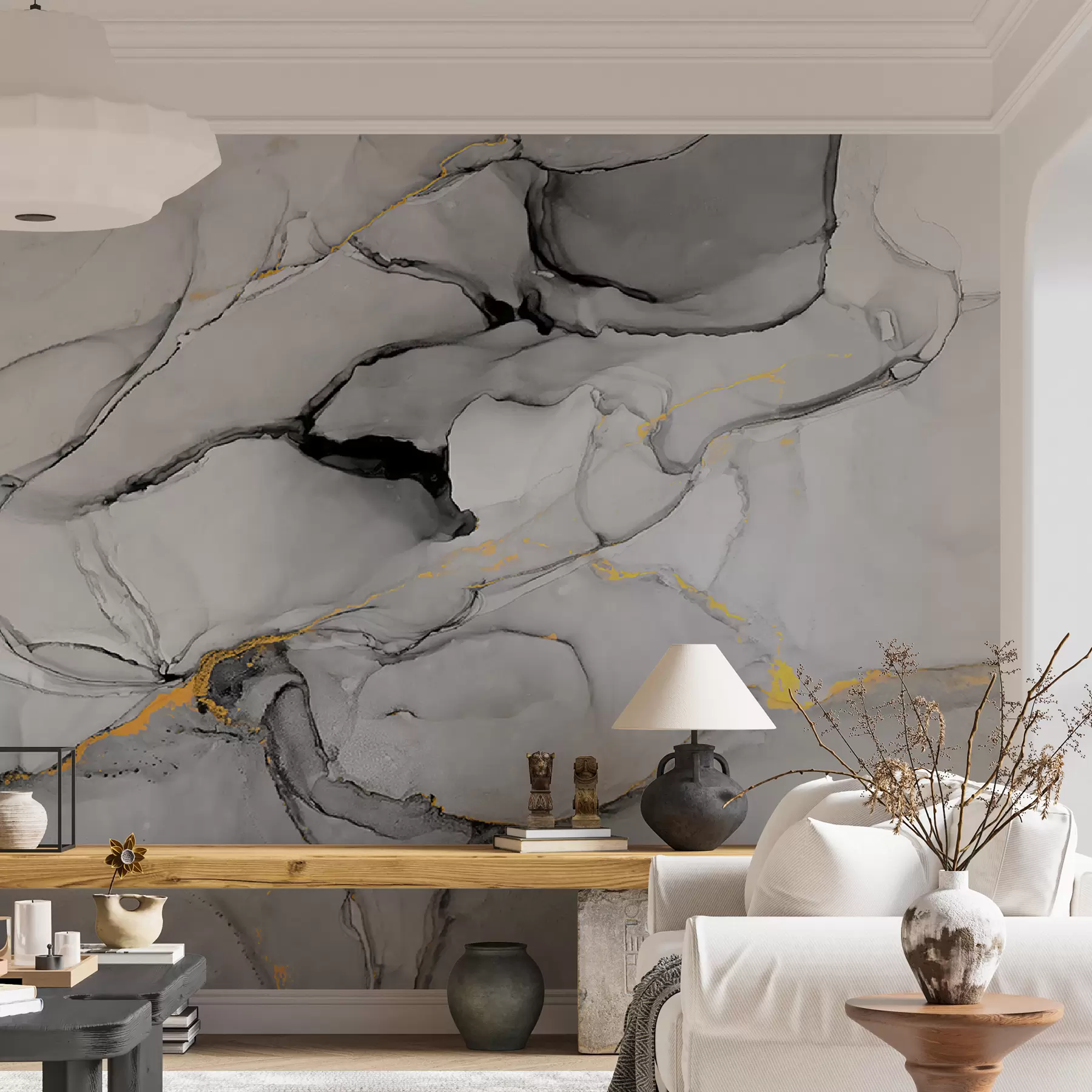 murales de pared Mármol gris u49256