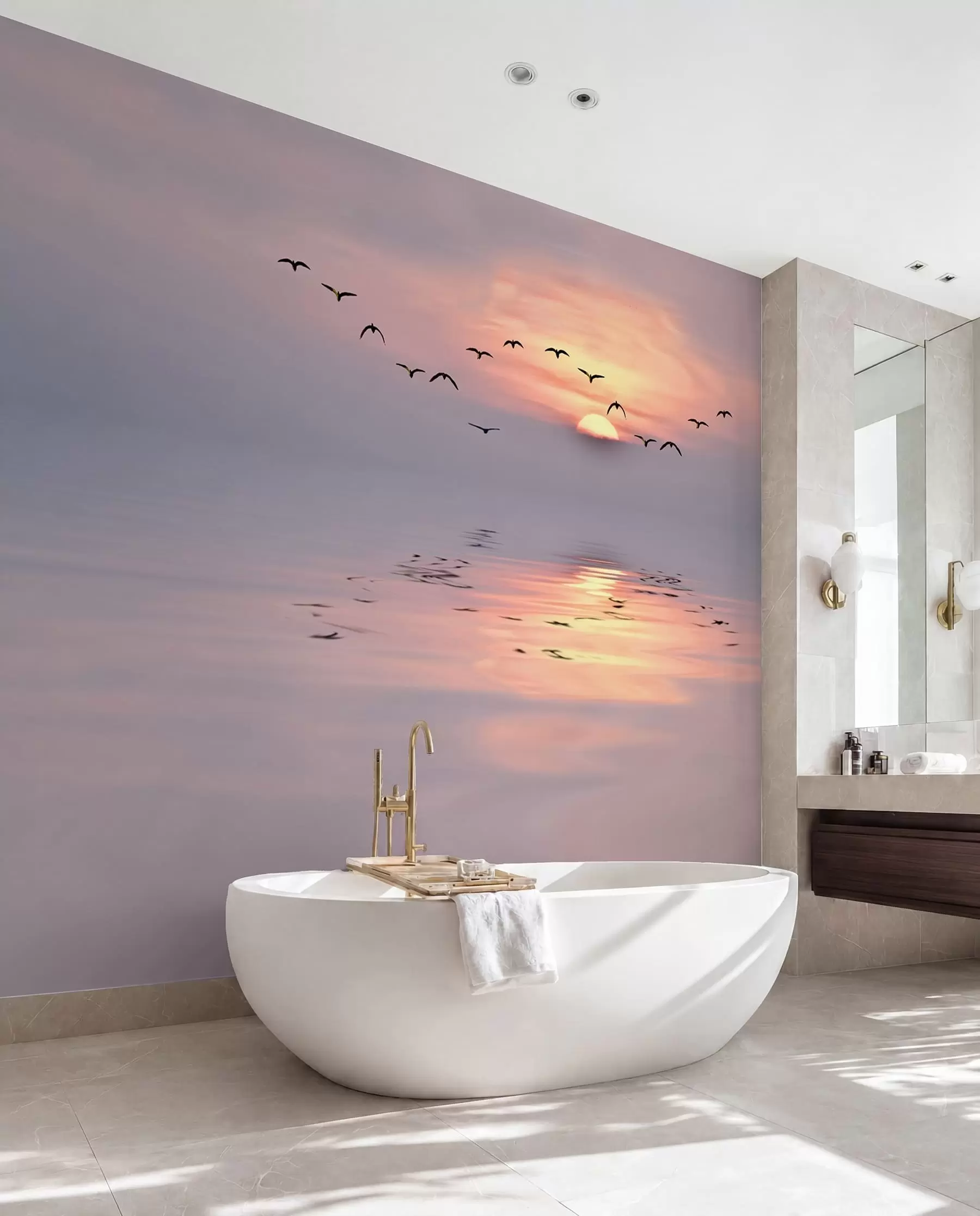 murales de pared Gaviotas al atardecer u53413