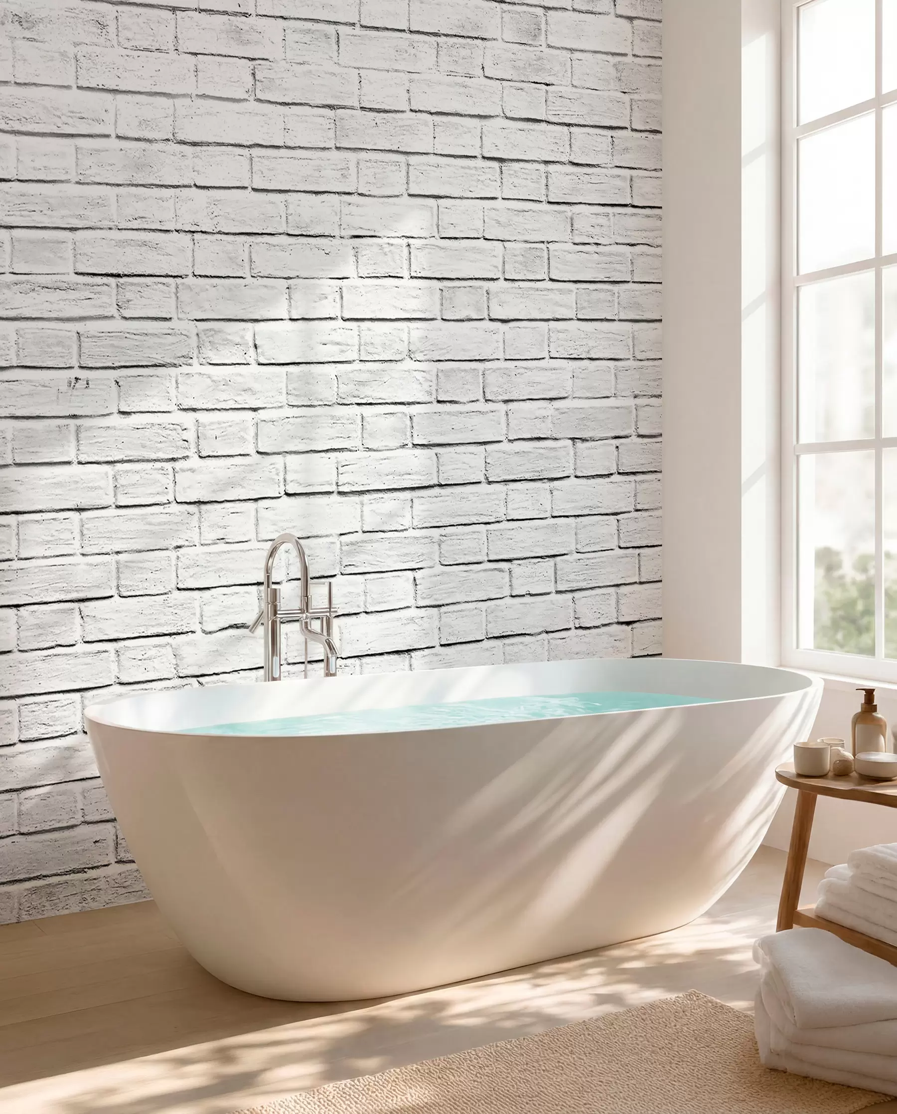 murales de pared Pared de ladrillo blanco u54004