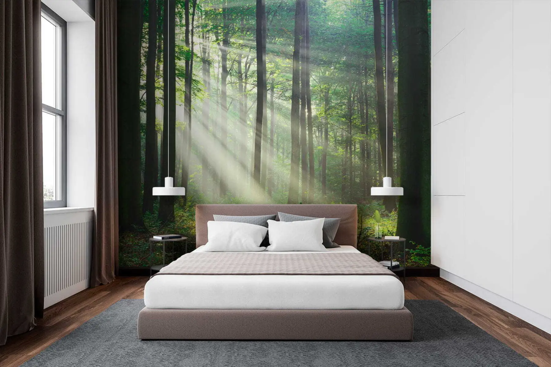 murales de pared Rayos soleados en el bosque u56787