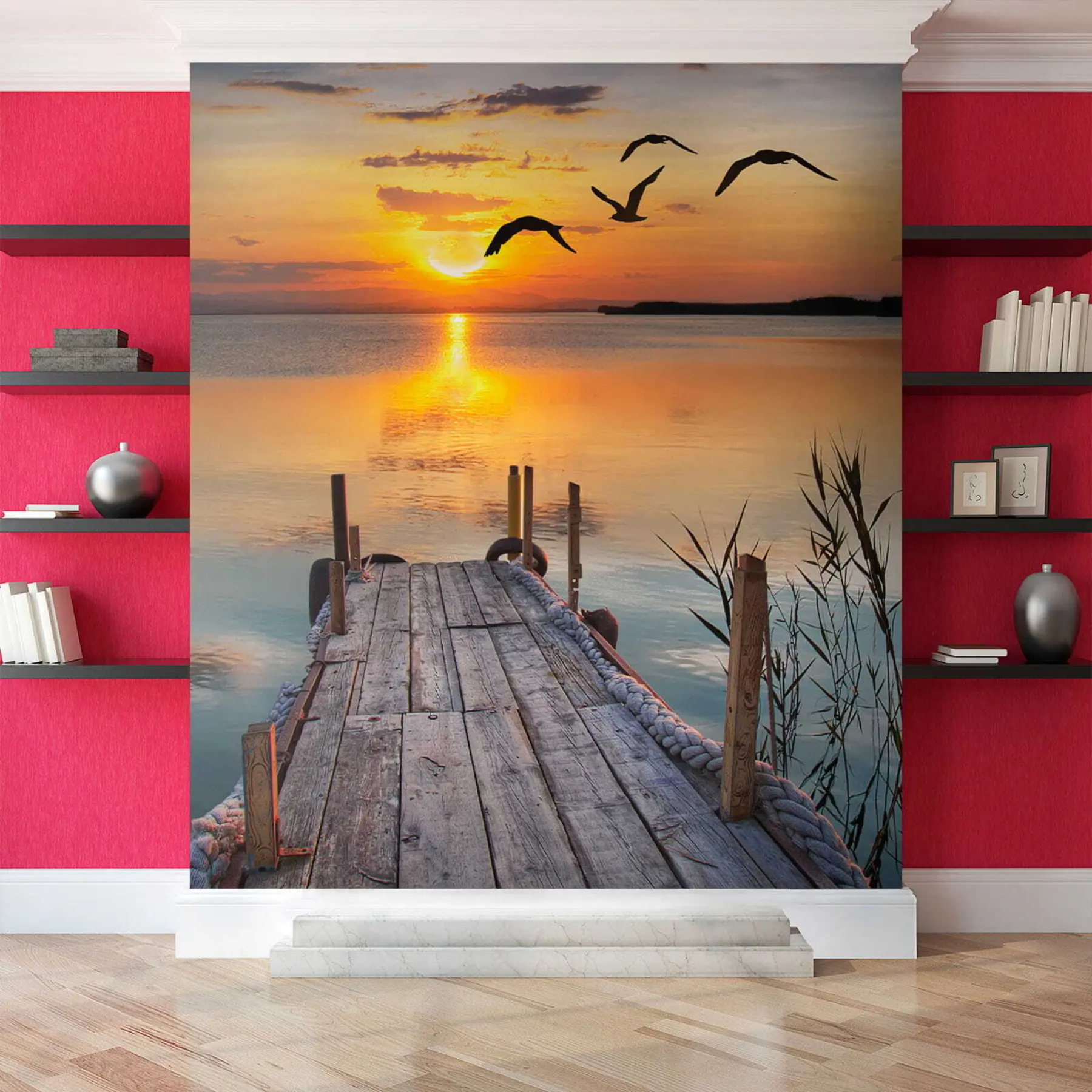 murales de pared Gaviotas y muelle u57673