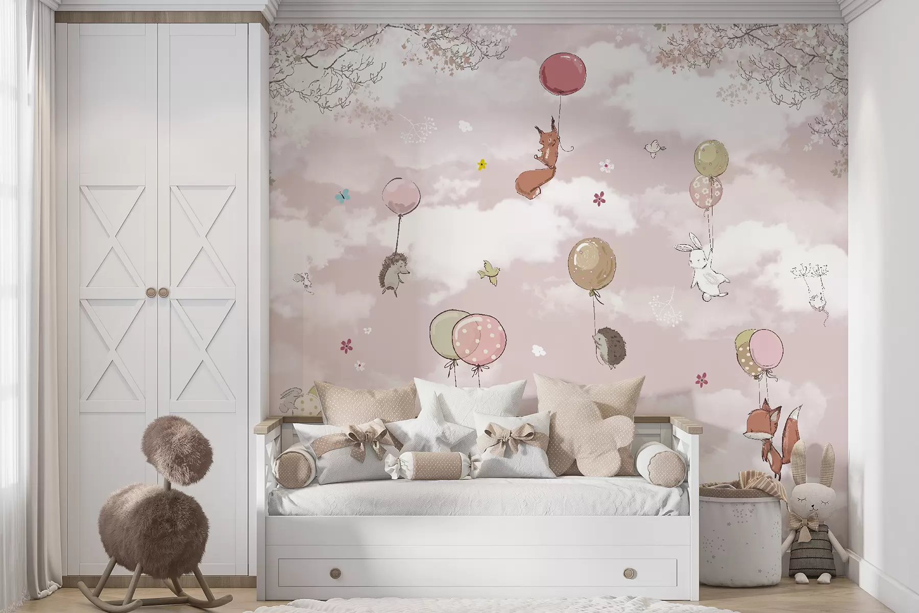 murales de pared Globos aerostáticos en las nubes u59963