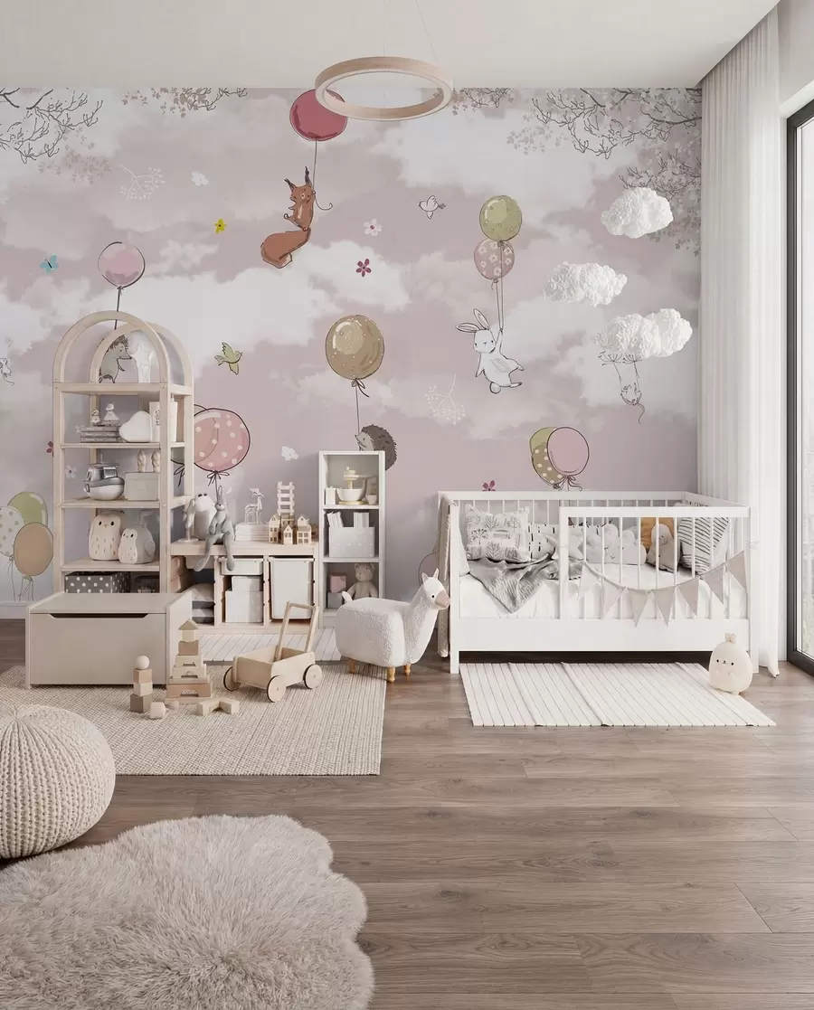 murales de pared Globos aerostáticos en las nubes u59963