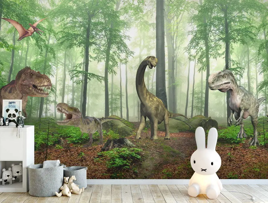 murales de pared Dinosaurios en el bosque u60039