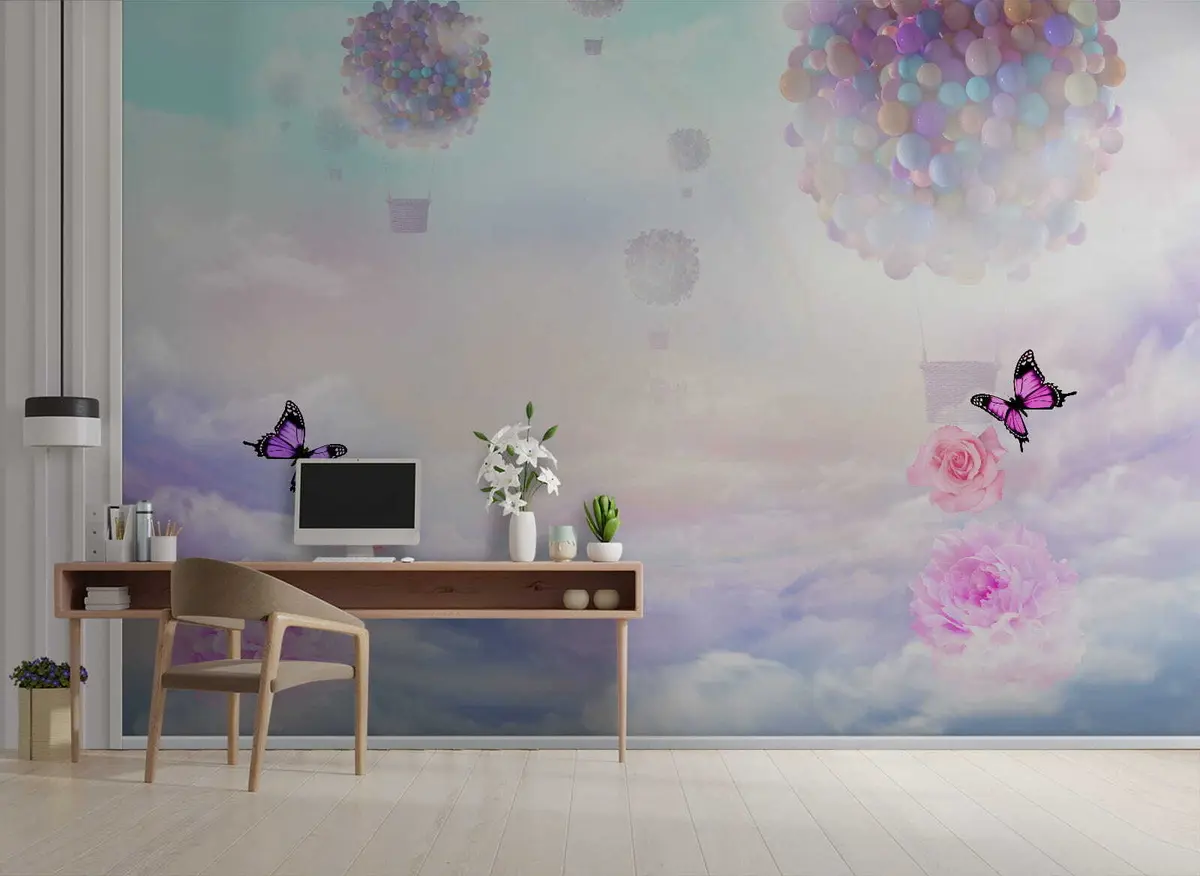 murales de pared Globos en las nubes u59721