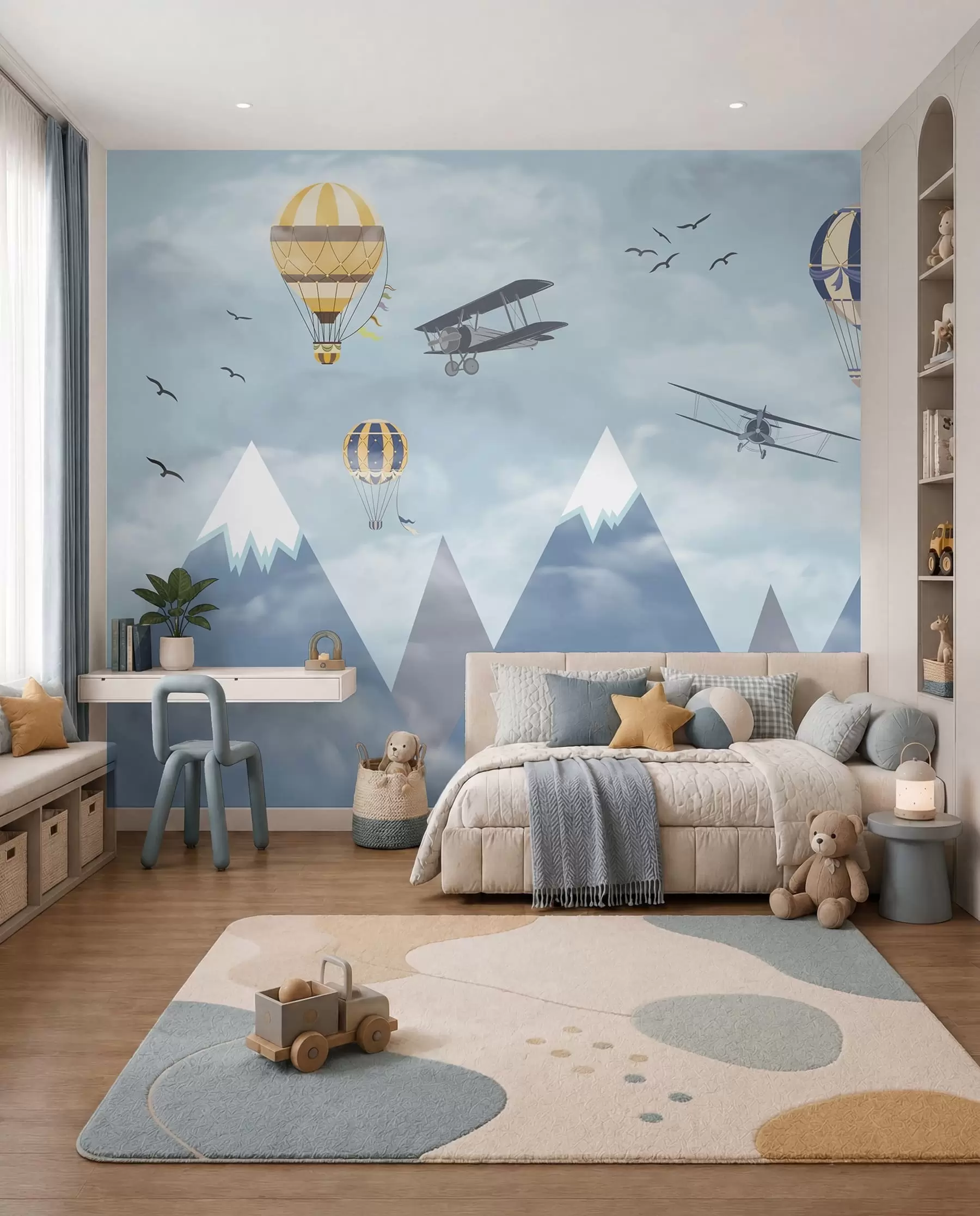 murales de pared Montañas y globos u60492