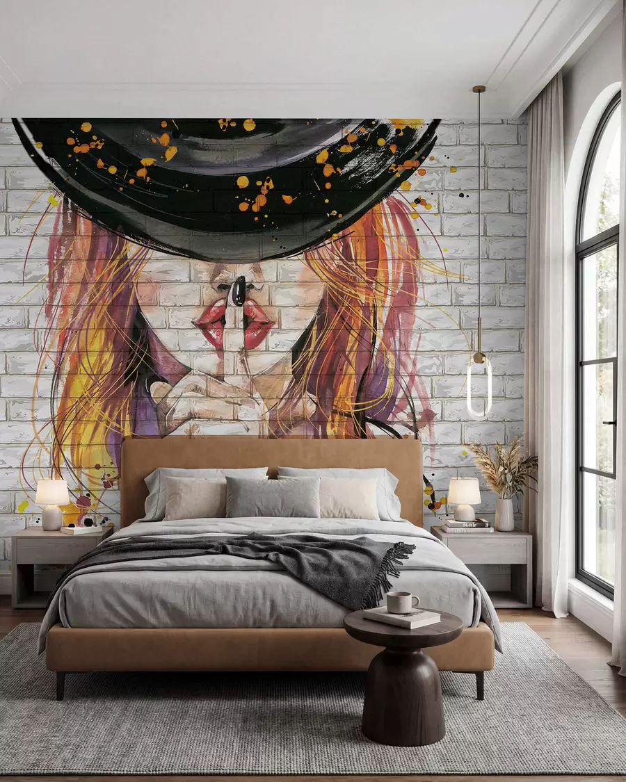 murales de pared Chica con acuarelas u67648