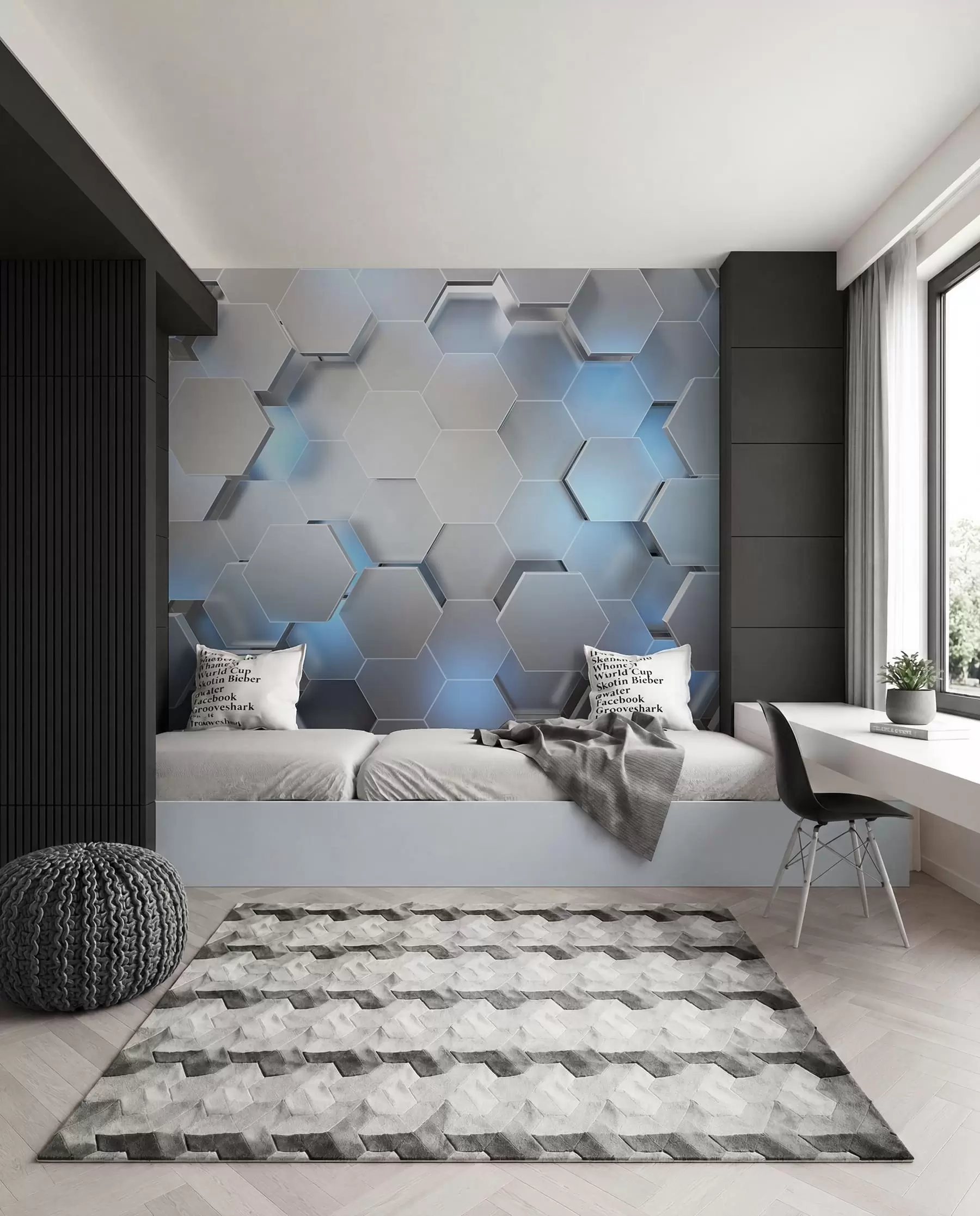murales de pared Panal azul hielo u59733