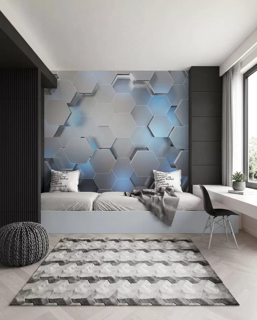 murales de pared Panal azul hielo u59733