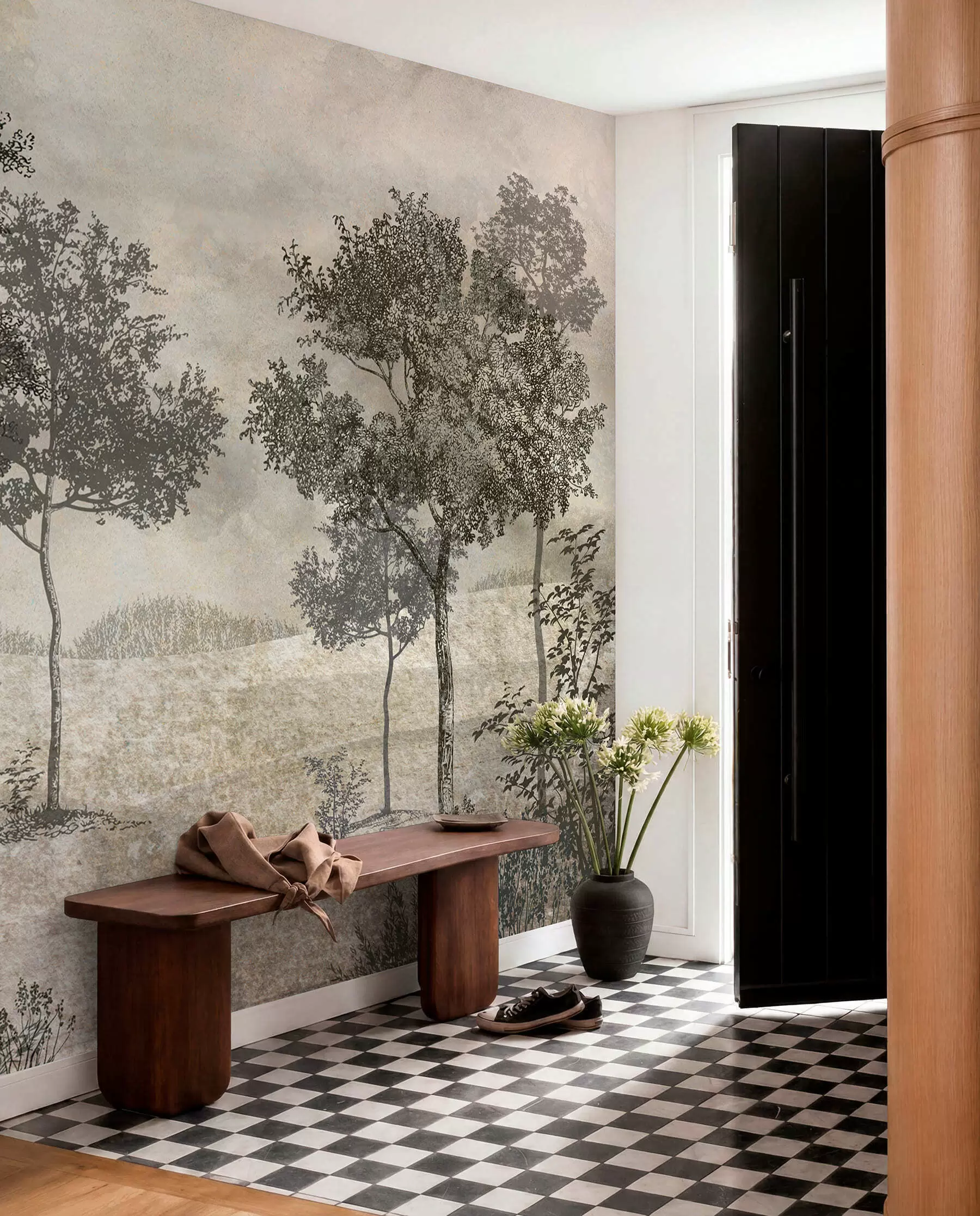 murales de pared Bosque de trazo fino u80030