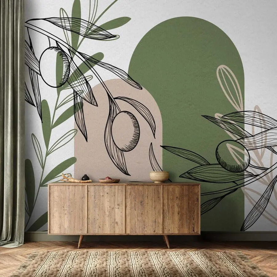 murales de pared Ramas de olivo, minimalismo u71305