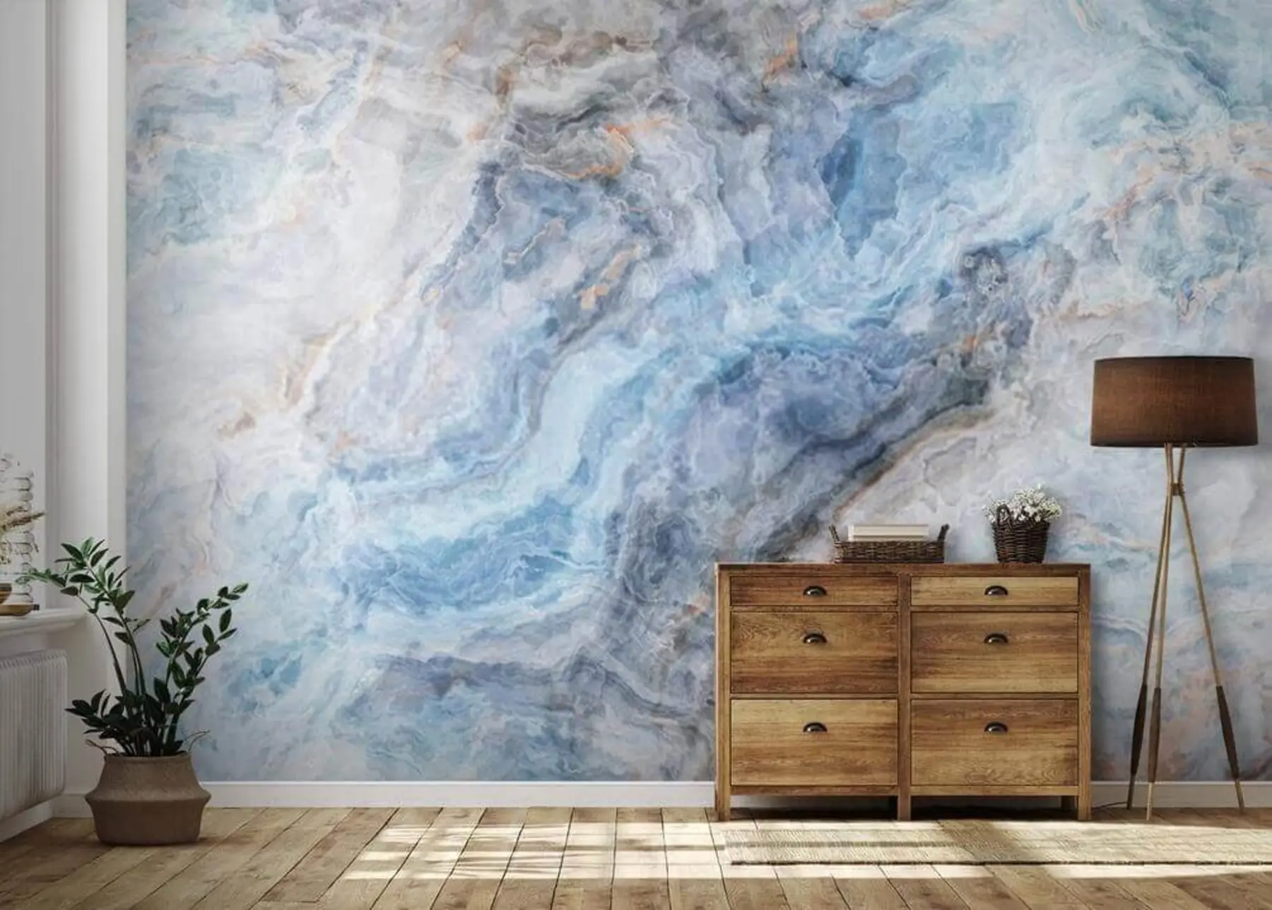 murales de pared Mármol azul glaciar u18218