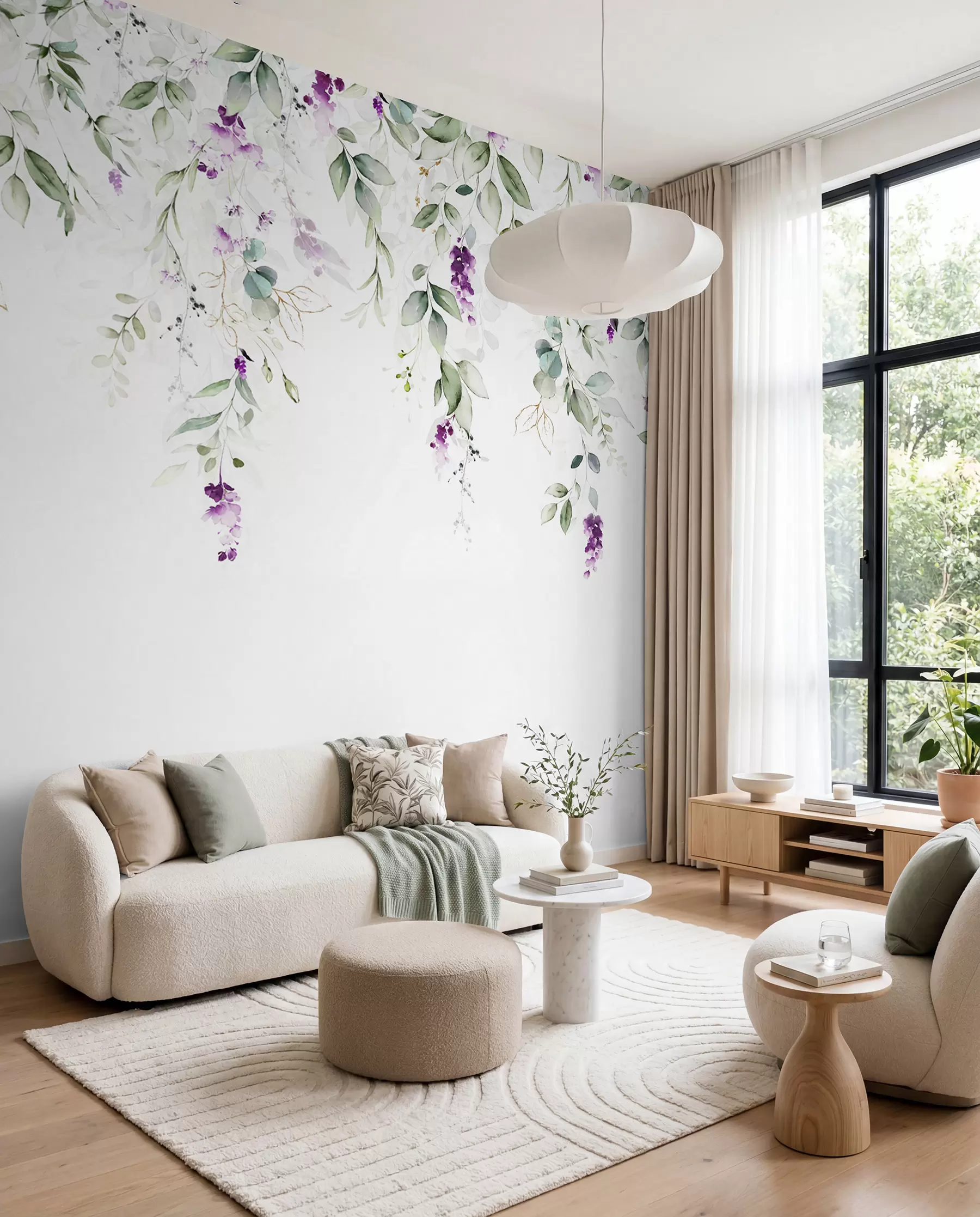 murales de pared Flores violetas colgantes u99687