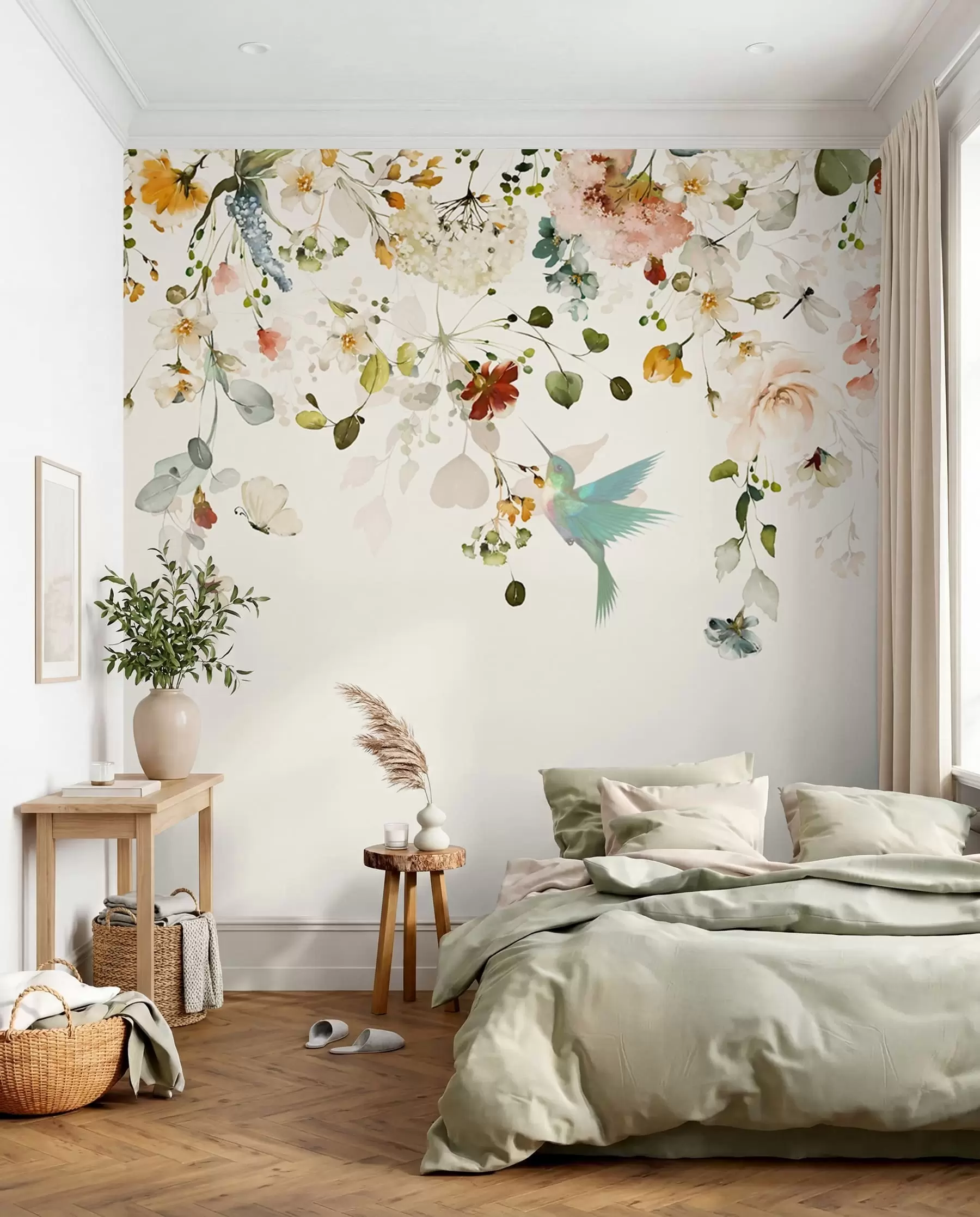 murales de pared Colibríes entre flores II u59610d2