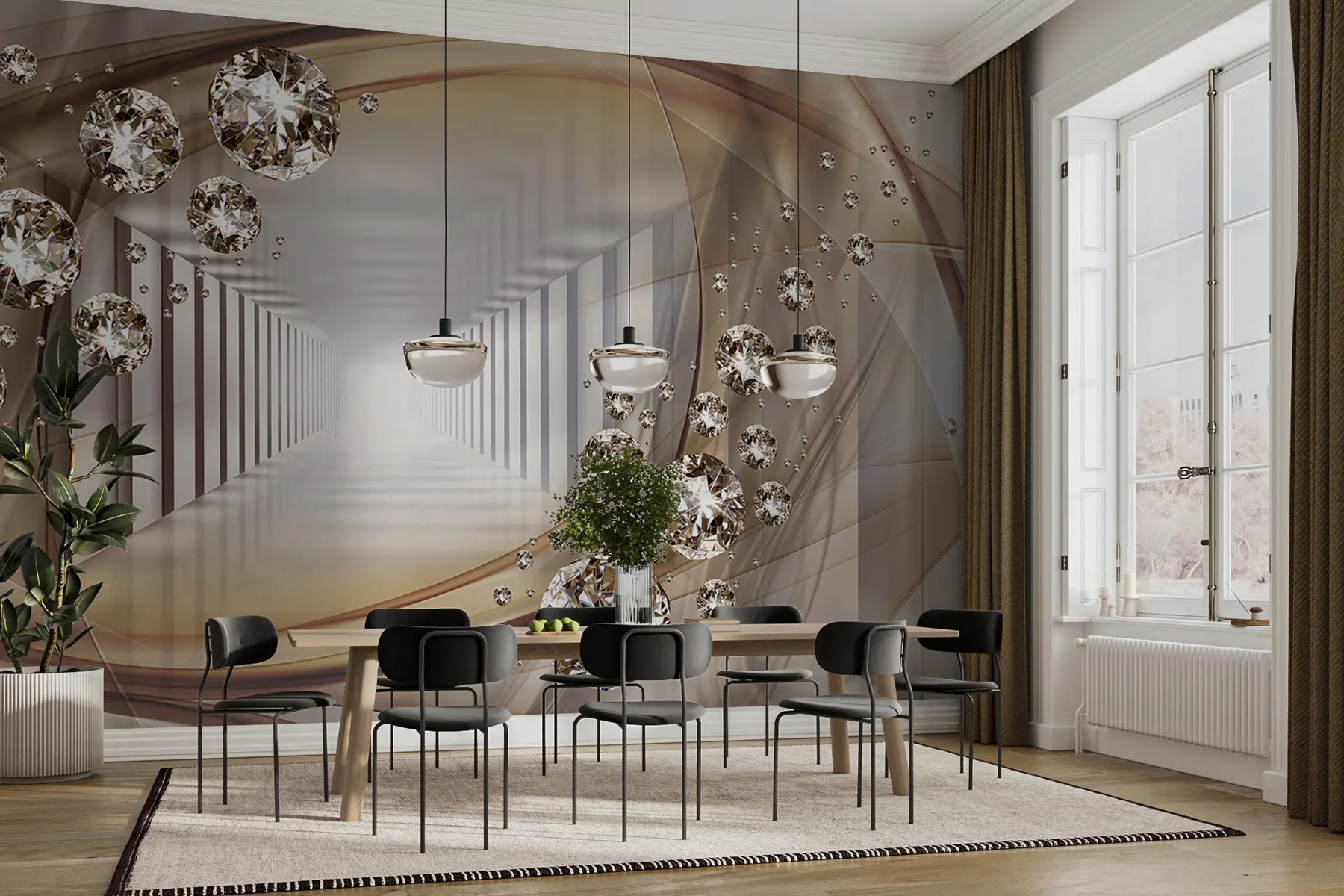 murales de pared Túnel de diamantes de imitación u79958d2