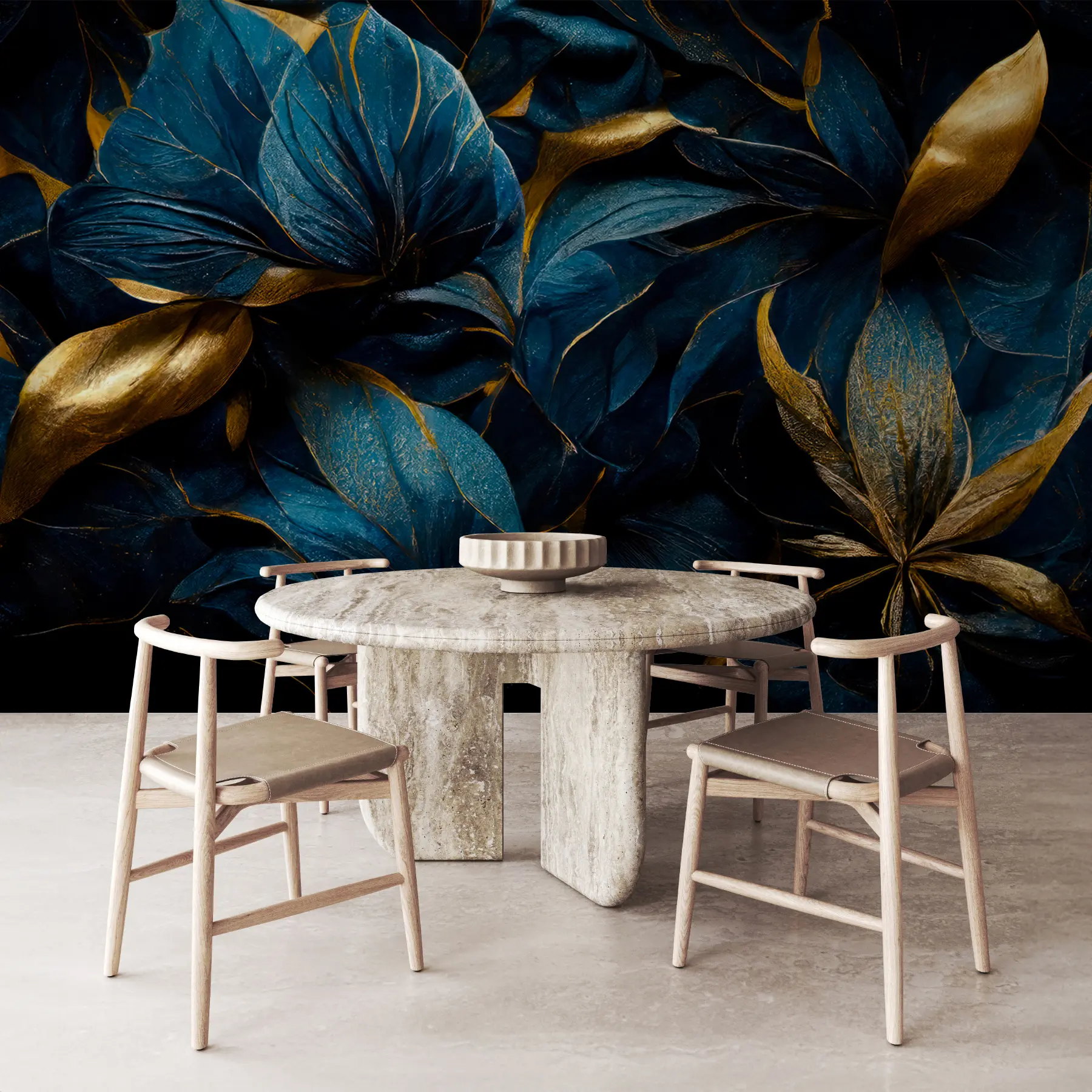 murales de pared Flores reales azules u74140d1