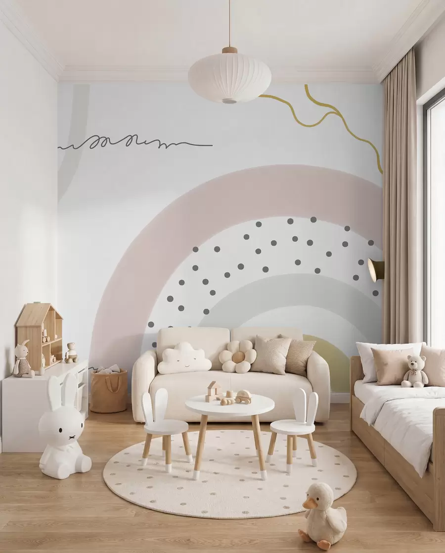 murales de pared Arcoíris de lunares u99373