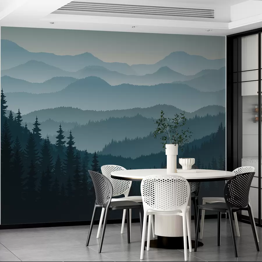 murales de pared Mañana en las montañas w00339