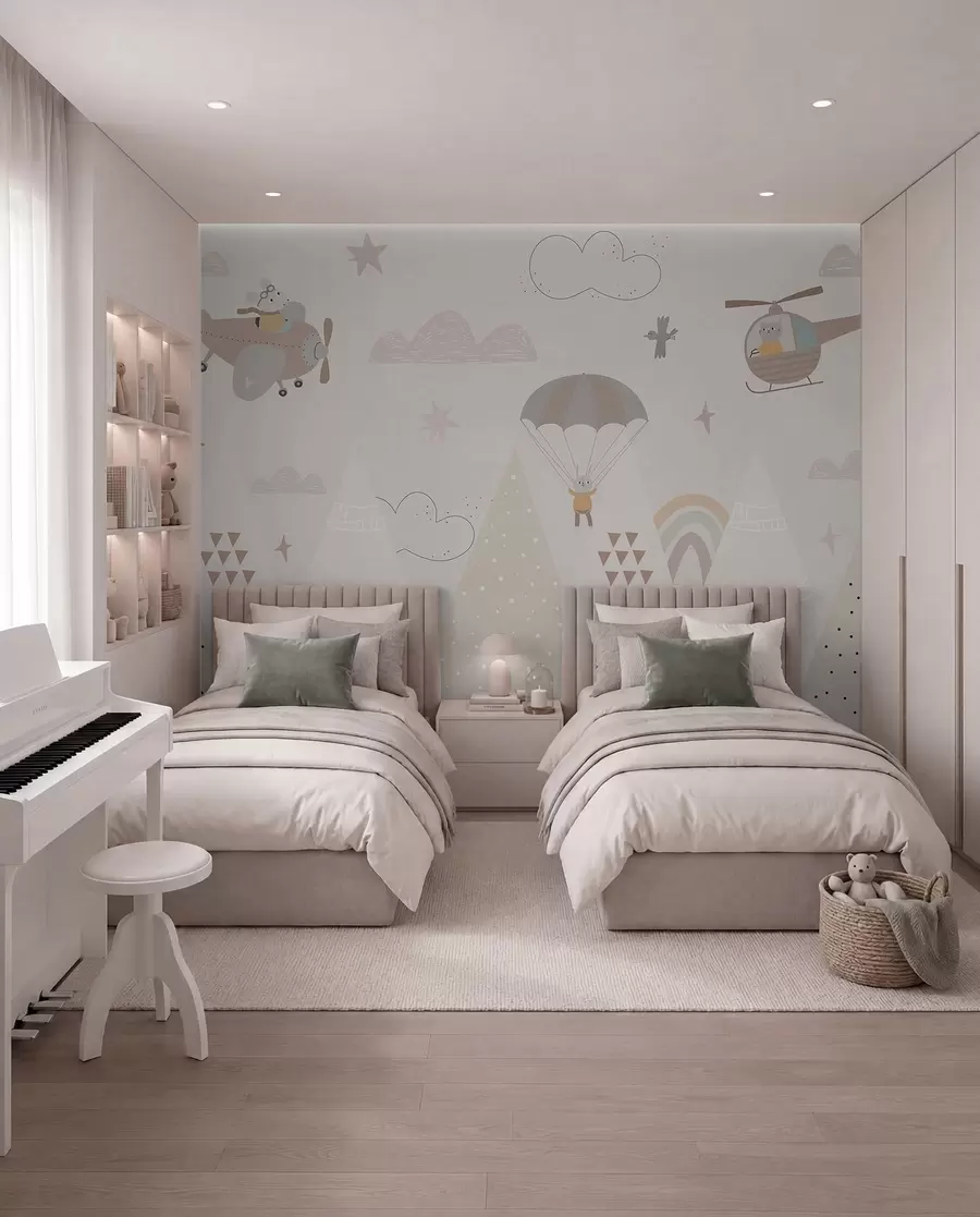 murales de pared Pequeños vuelos entre colinas w00414