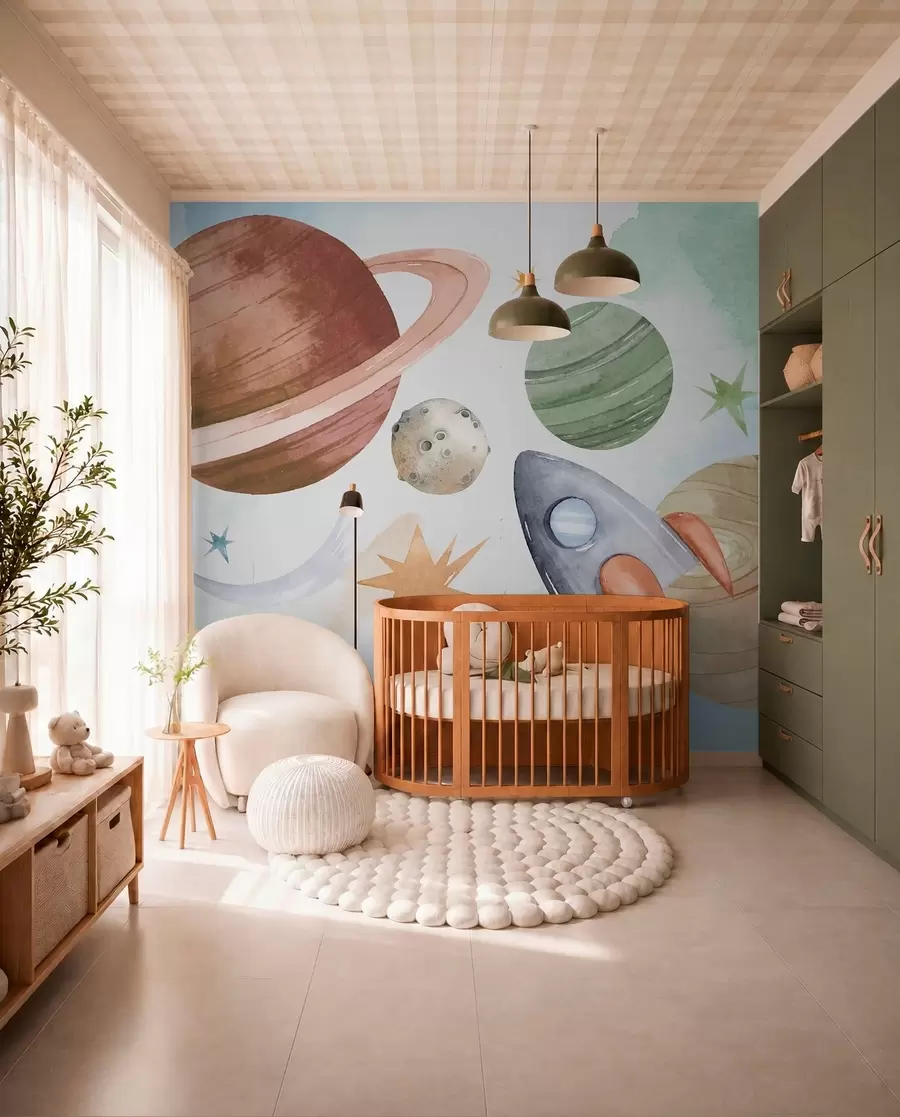 murales de pared Desfile de planetas pastel w00539
