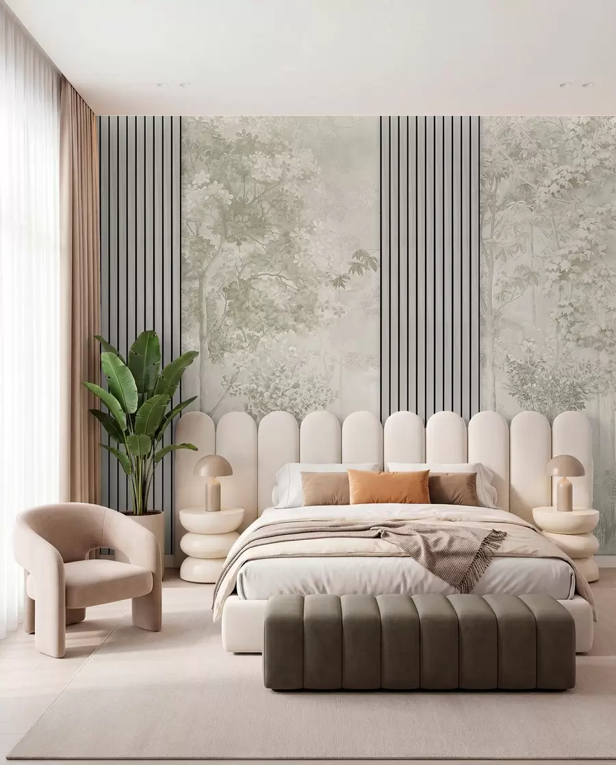 murales de pared Bosque en verde salvia w00670v2