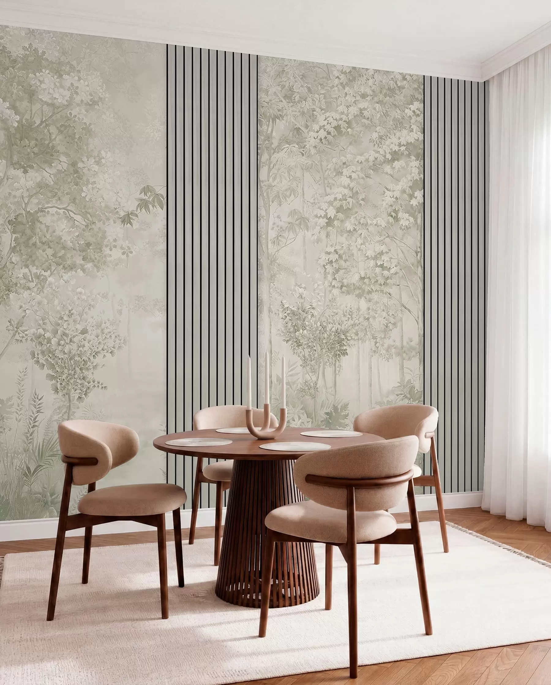 murales de pared Bosque en verde salvia w00670v2