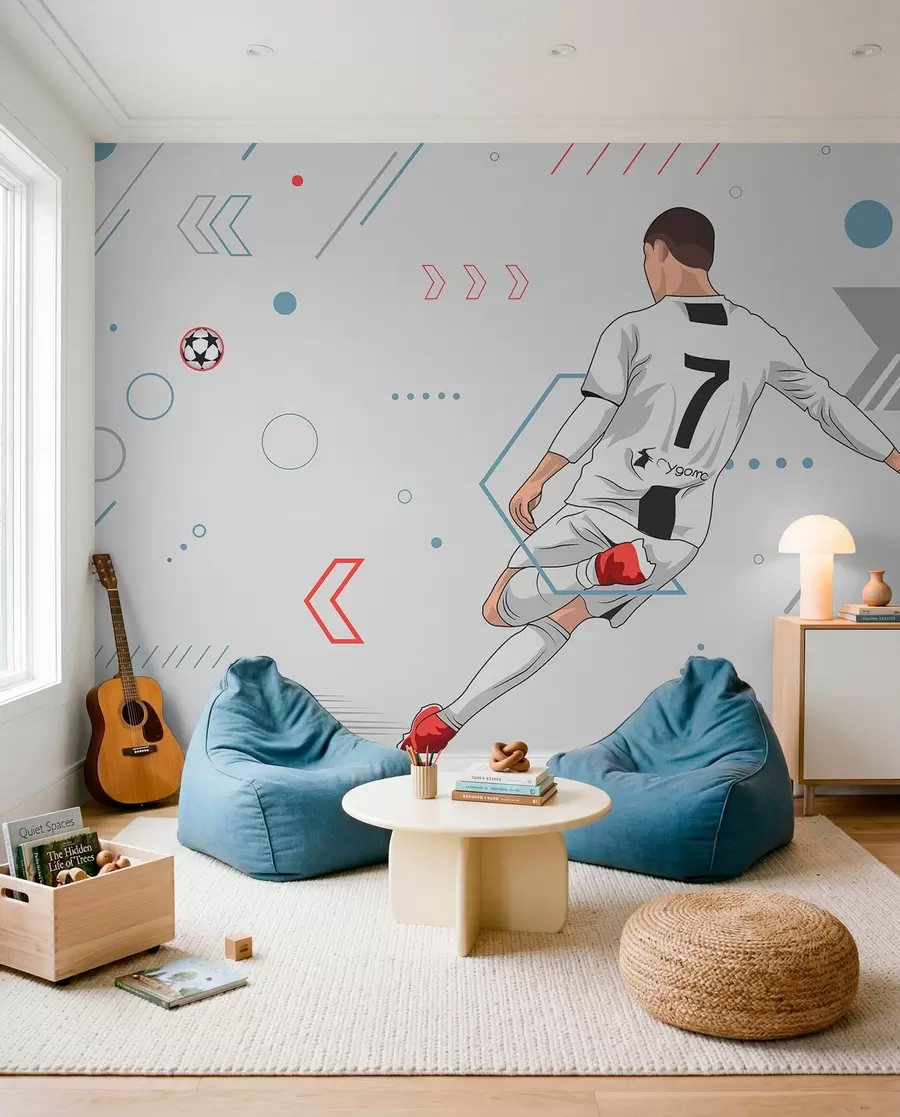 murales de pared Número siete con el balón w00688