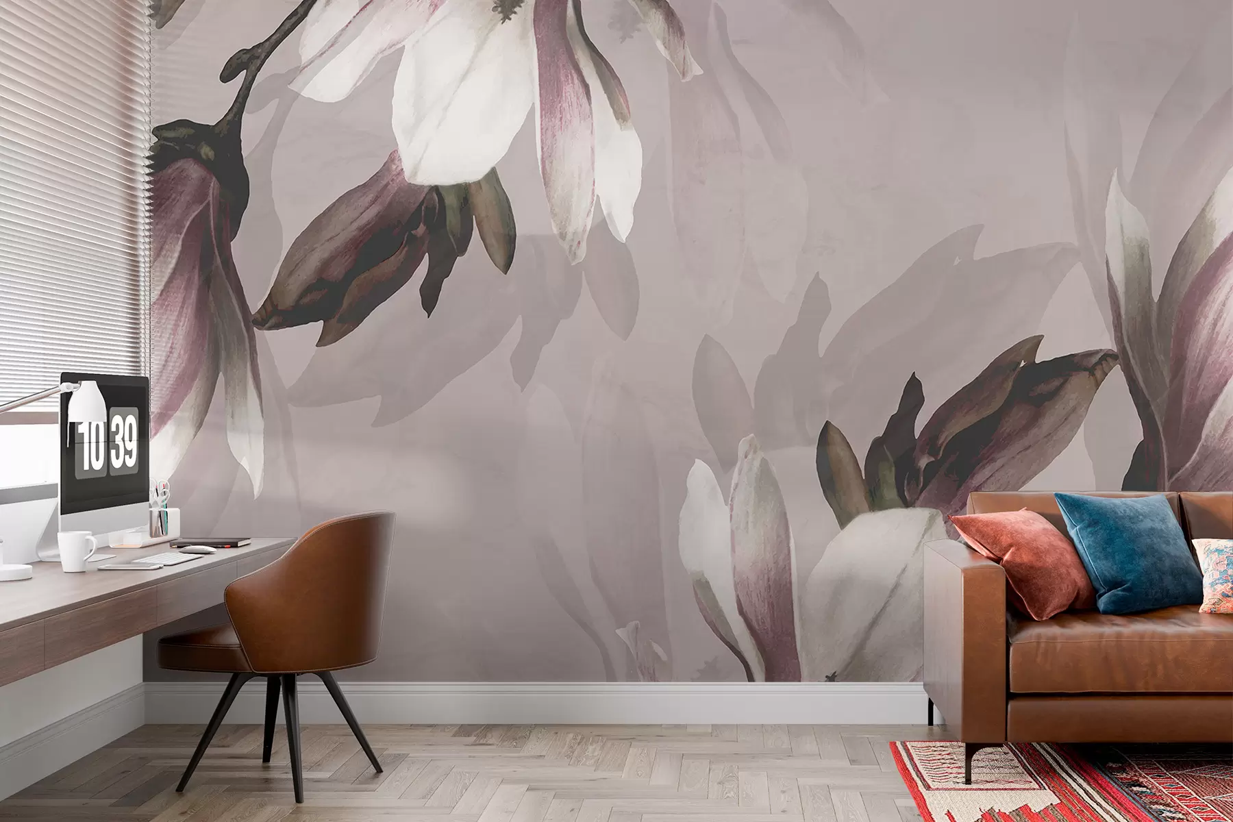 murales de pared árbol de magnolia w00866