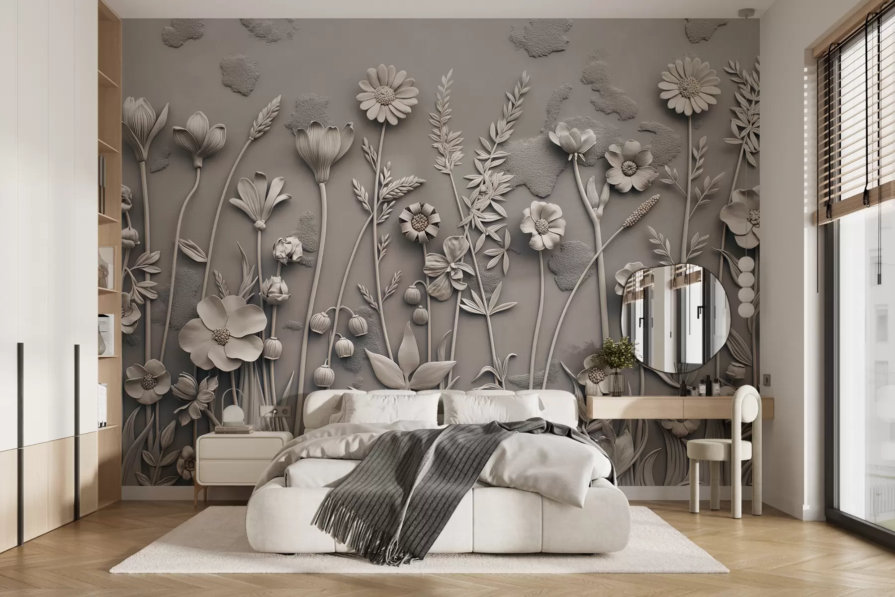 murales de pared Campo de flores 3D w07869v1