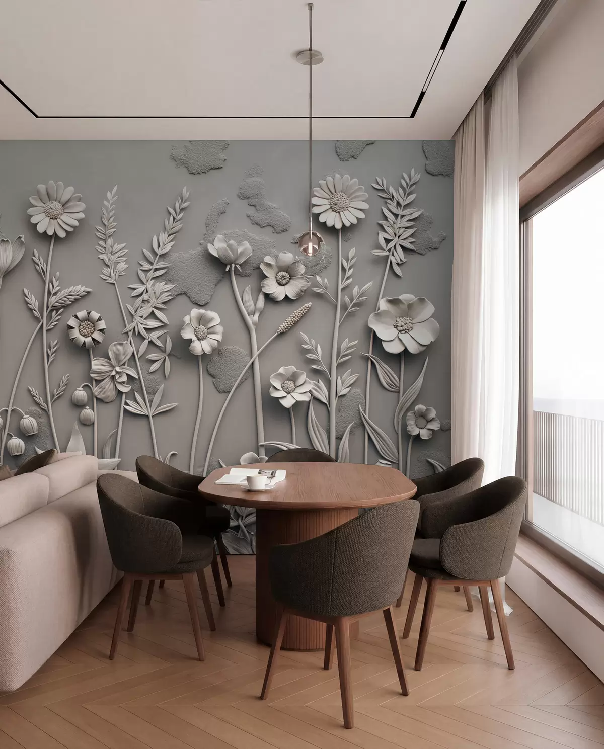 murales de pared Relieve de prado en topo w07869v1