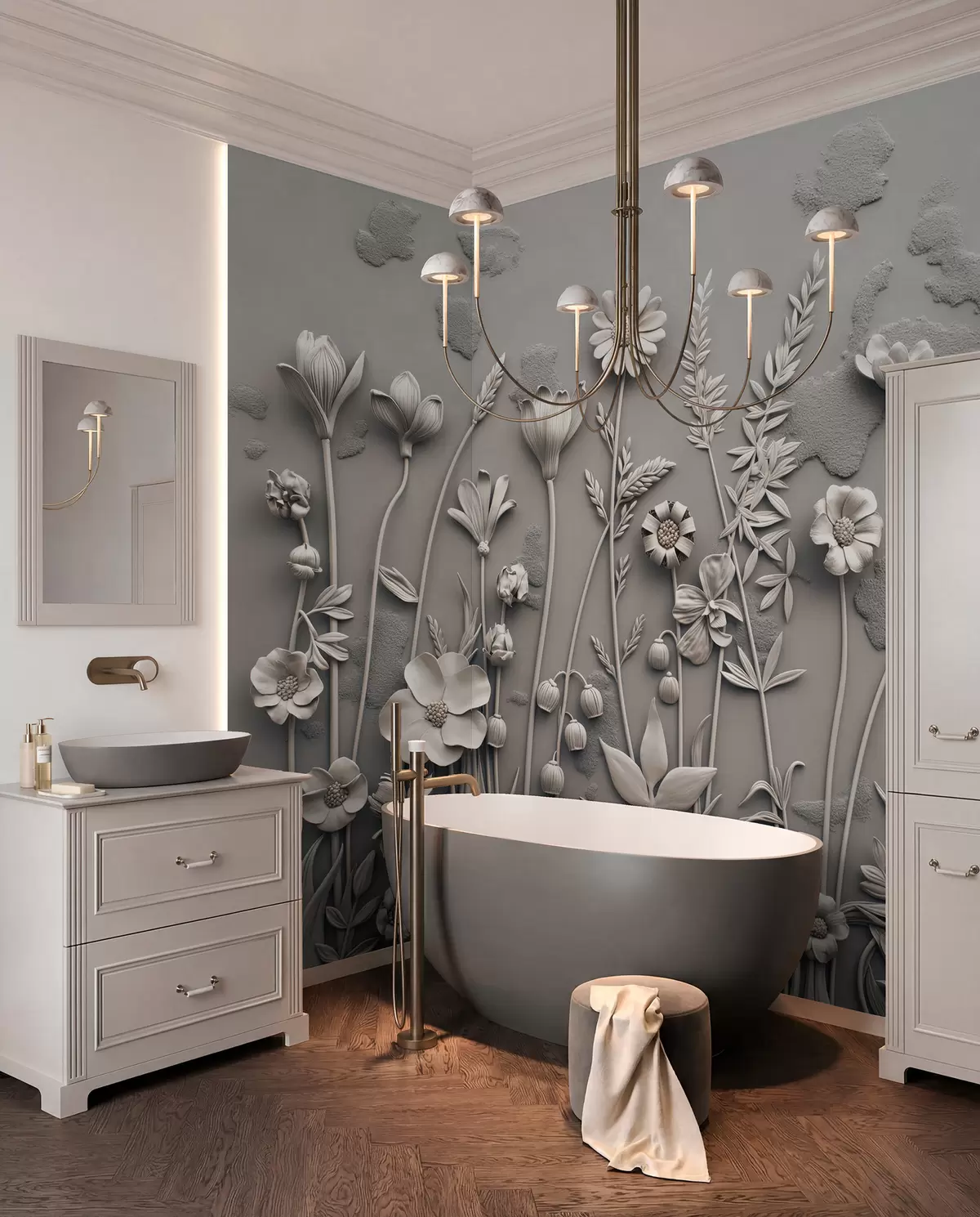 murales de pared Relieve de prado en topo w07869v1