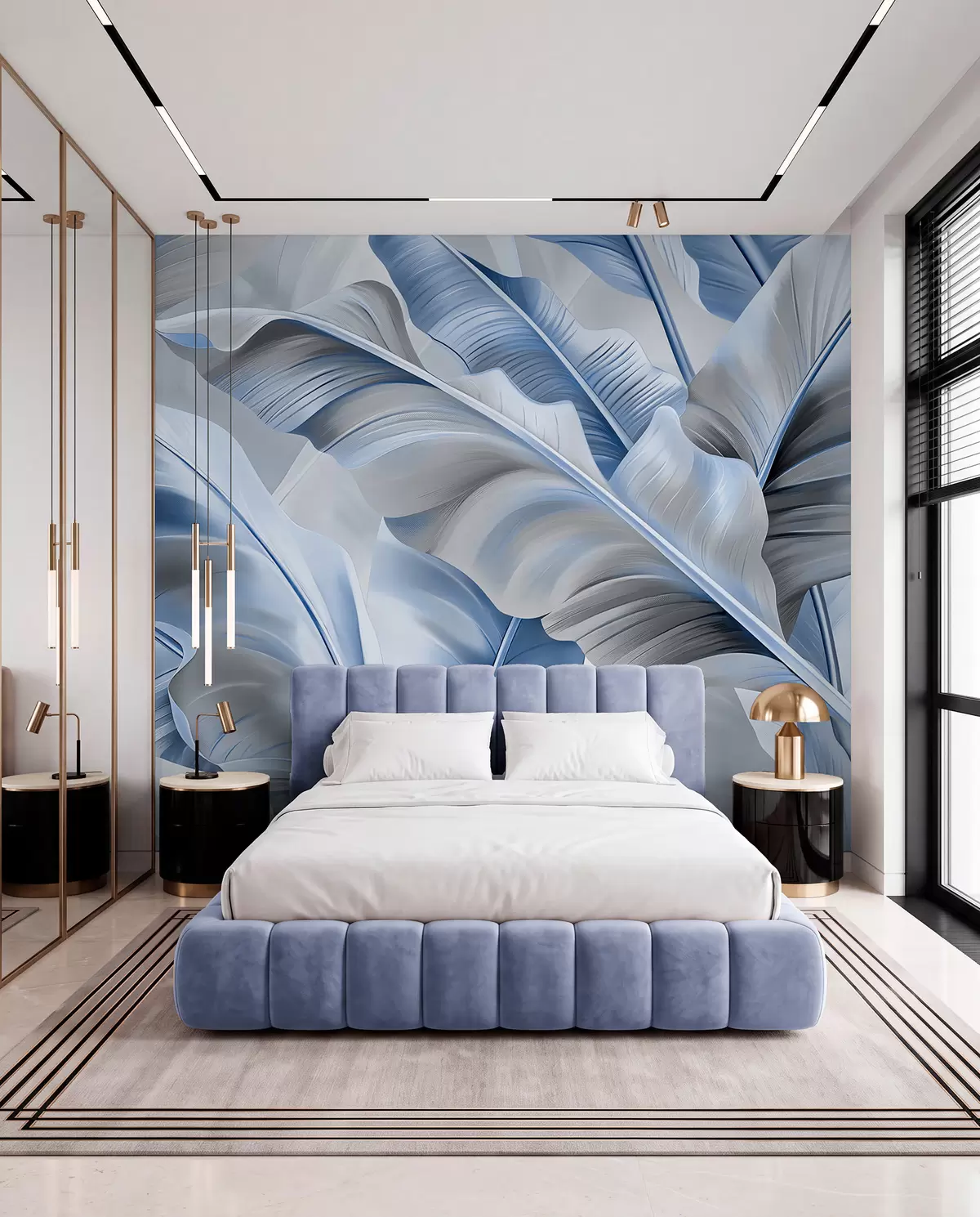 murales de pared Dosel de bananeros azules w07876v1